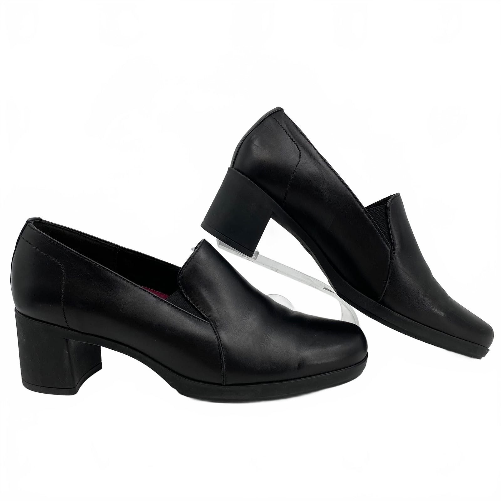 Munro Black Jemma Leather Heels