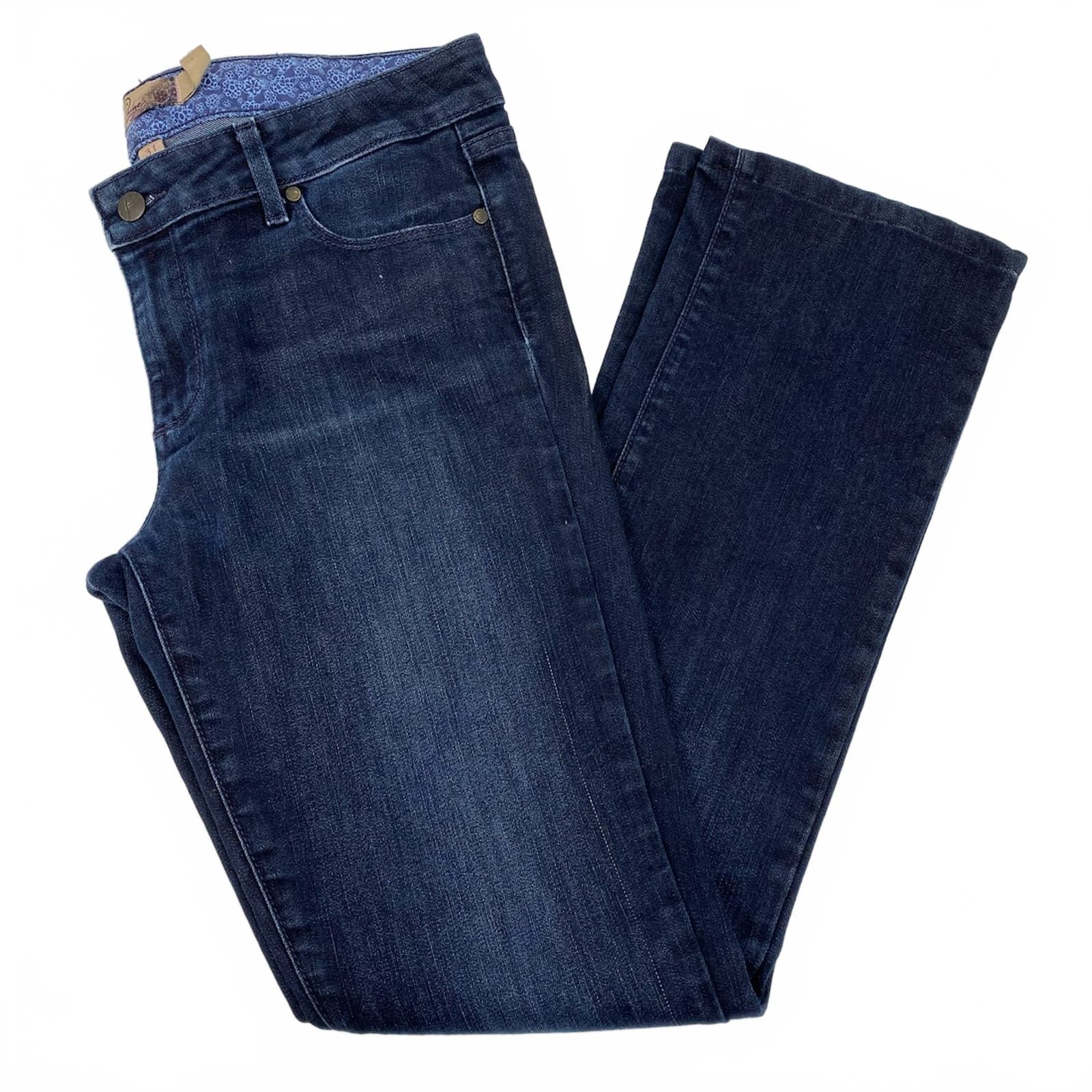 PAIGE Dark Wash Boot Cut Jeans
