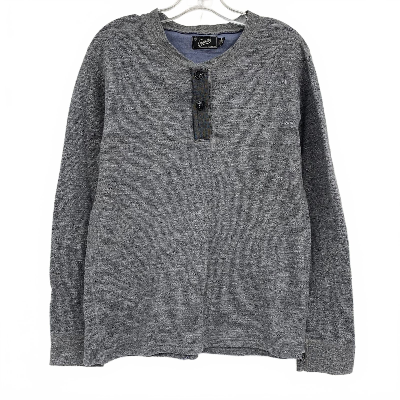 Grayers Gray Knit Long Sleeve Henley Shirt