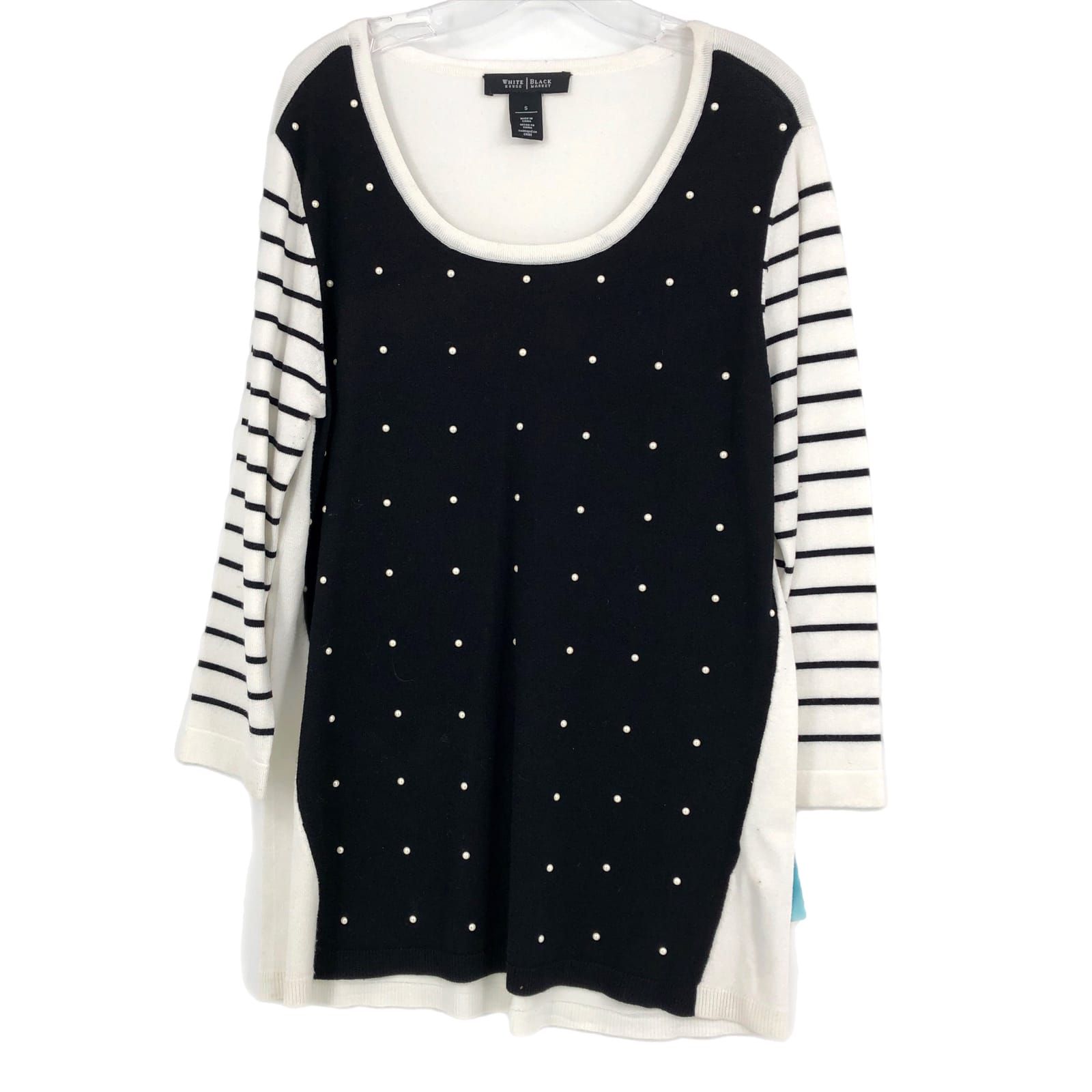 White House Black Market Black & White Classic Sweater