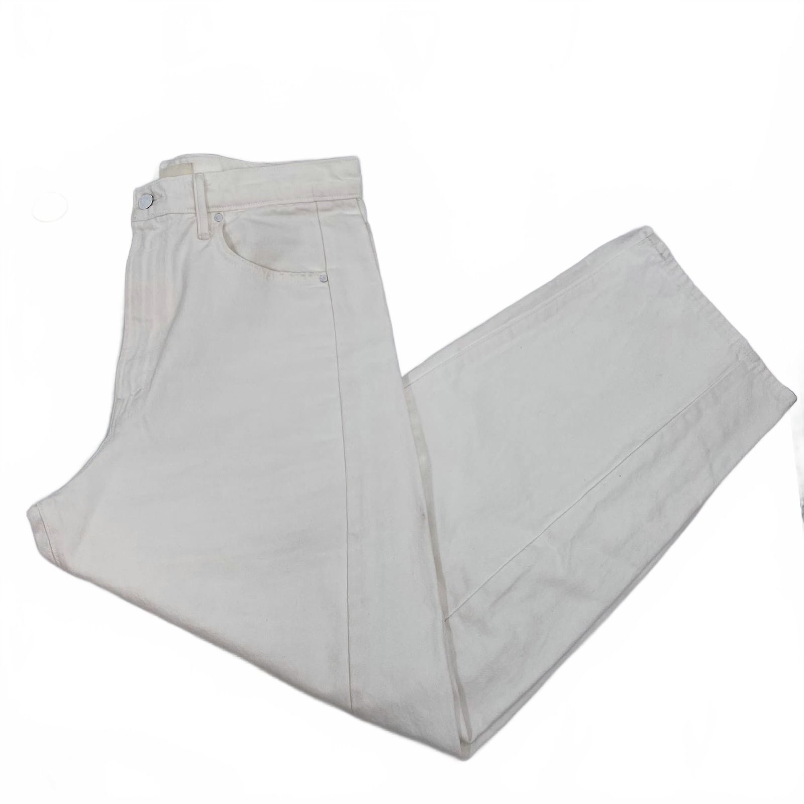 MOTHER White The Full Pipe Ankle Jeans