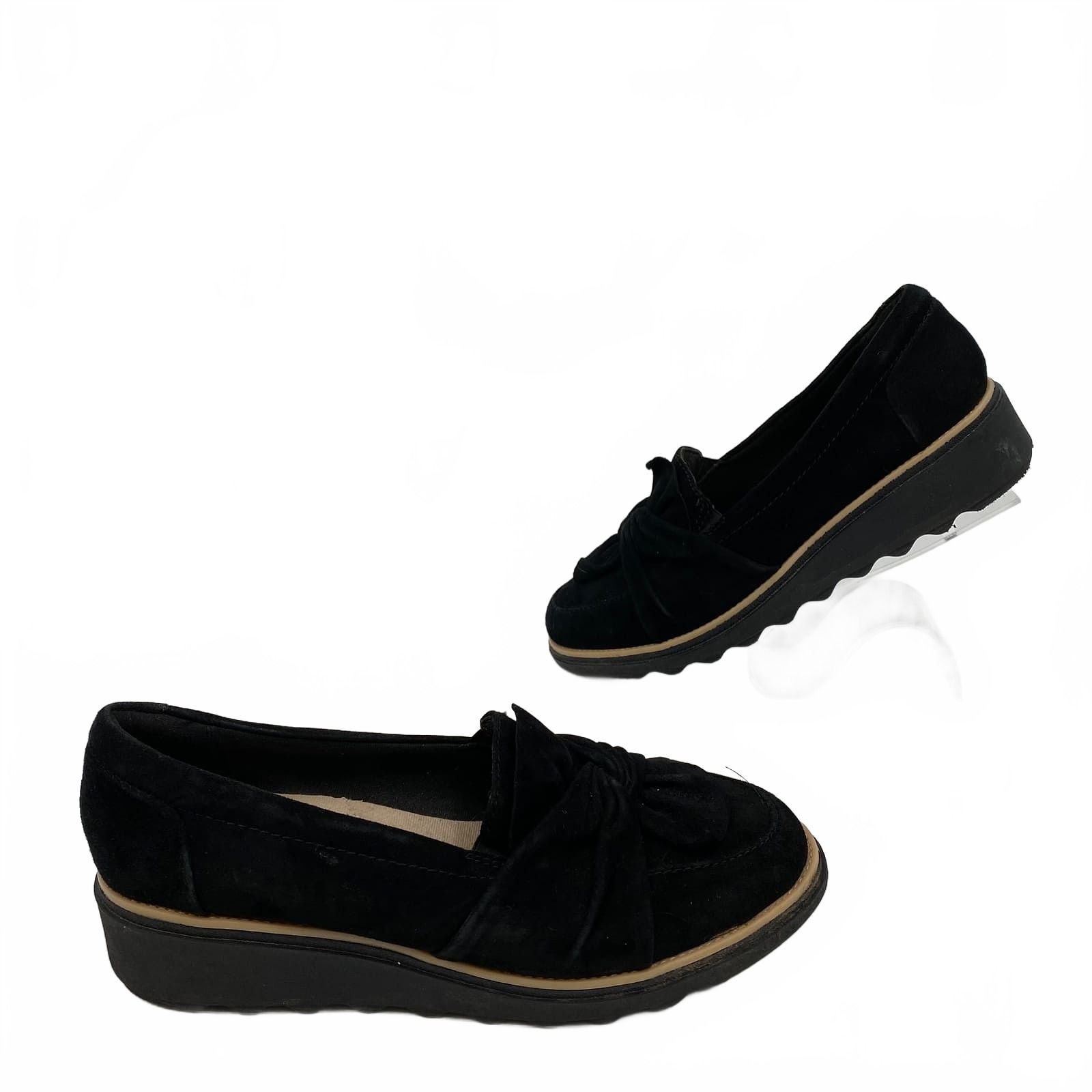 Clarks Black Twist Front Loafers