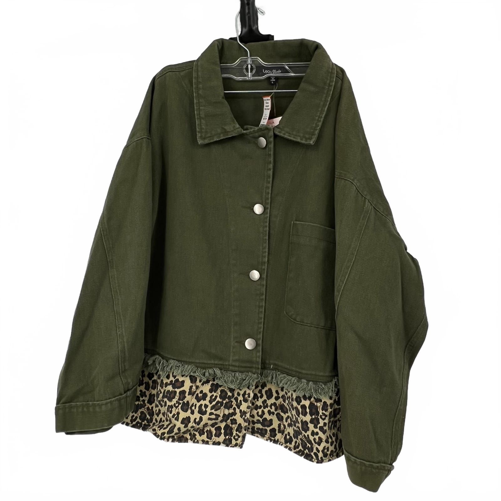 Leo & Nicole Green Cotton Military Jacket