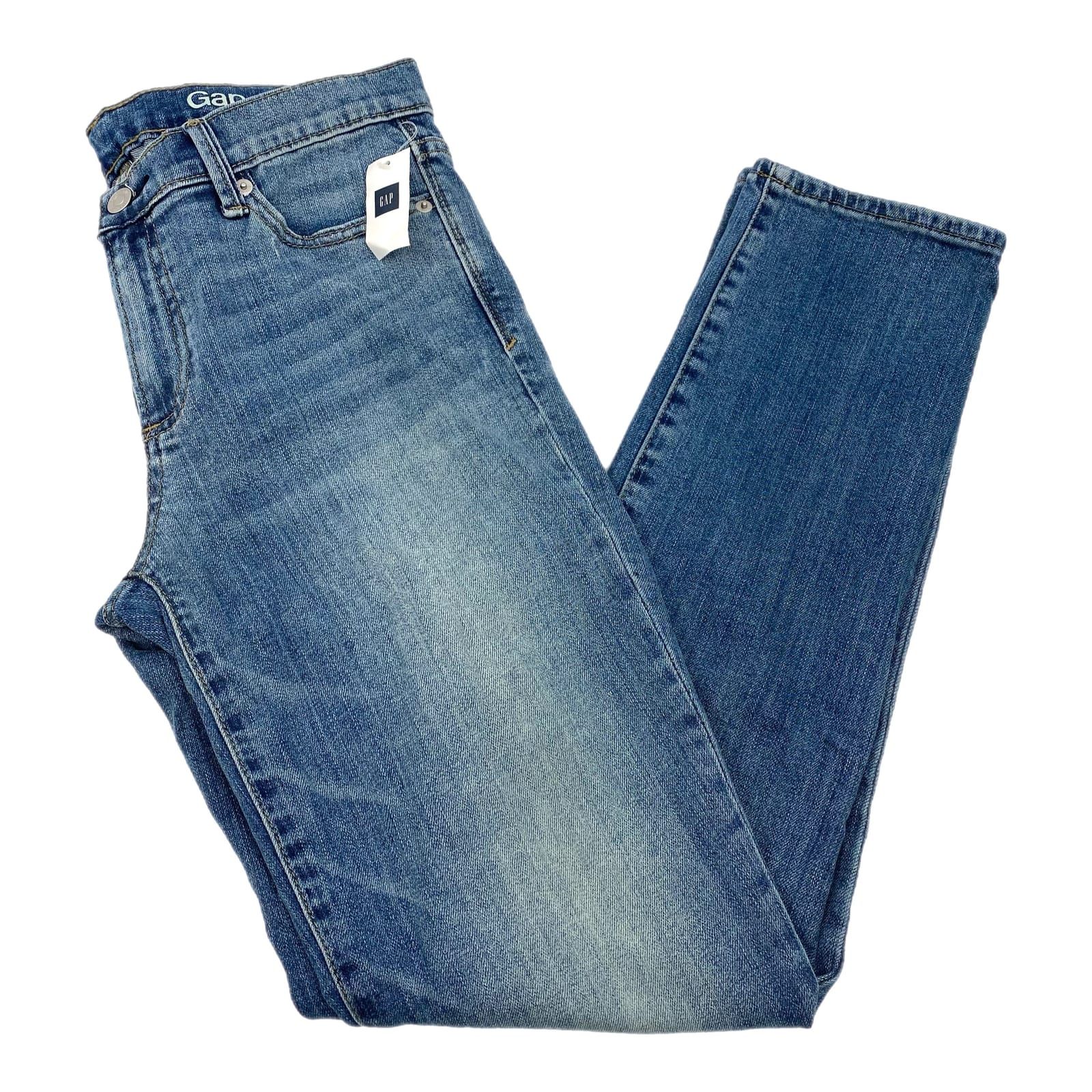 GAP Blue Medium Wash Slim Straight Jeans