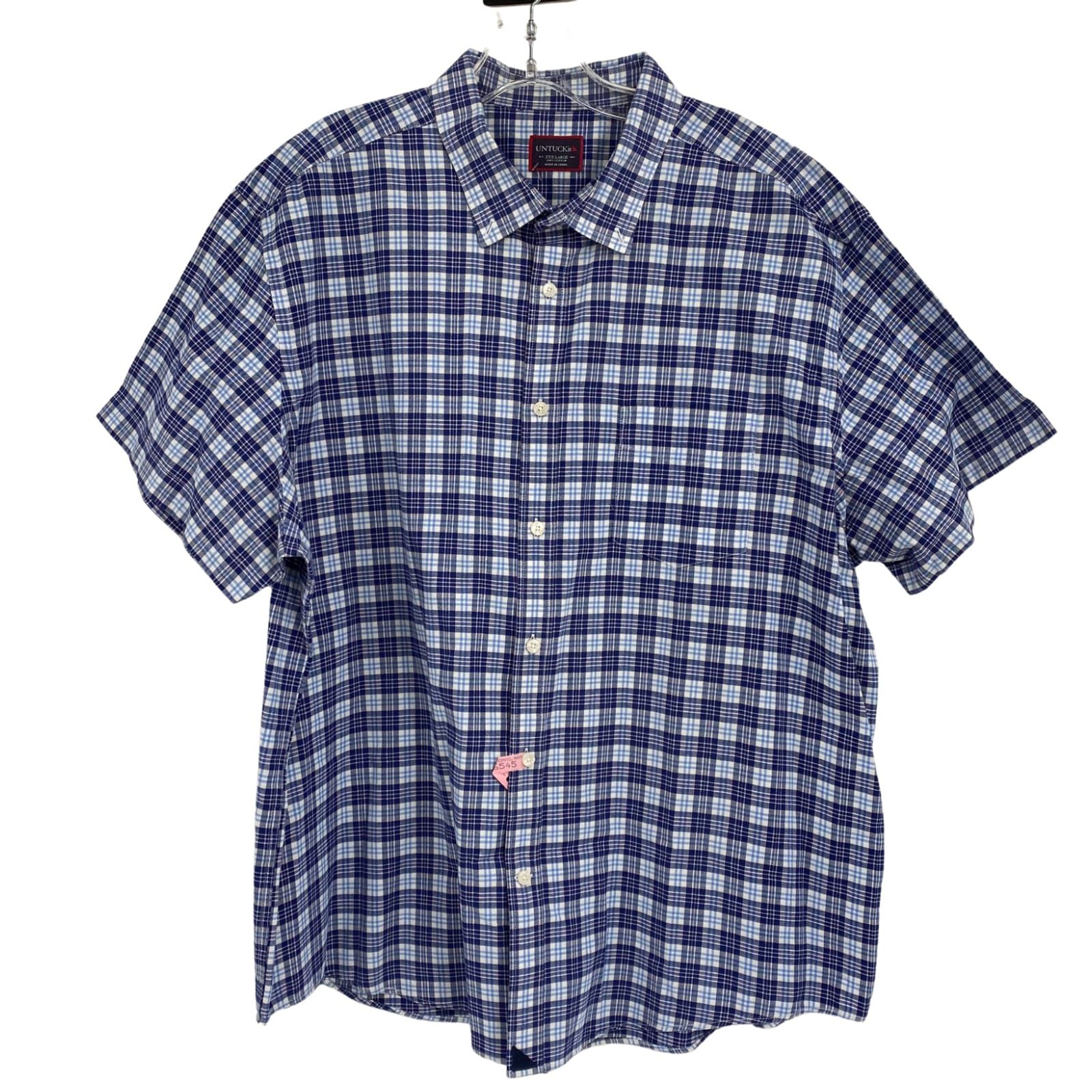 UNTUCKit Blue Plaid Button-Up Shirt