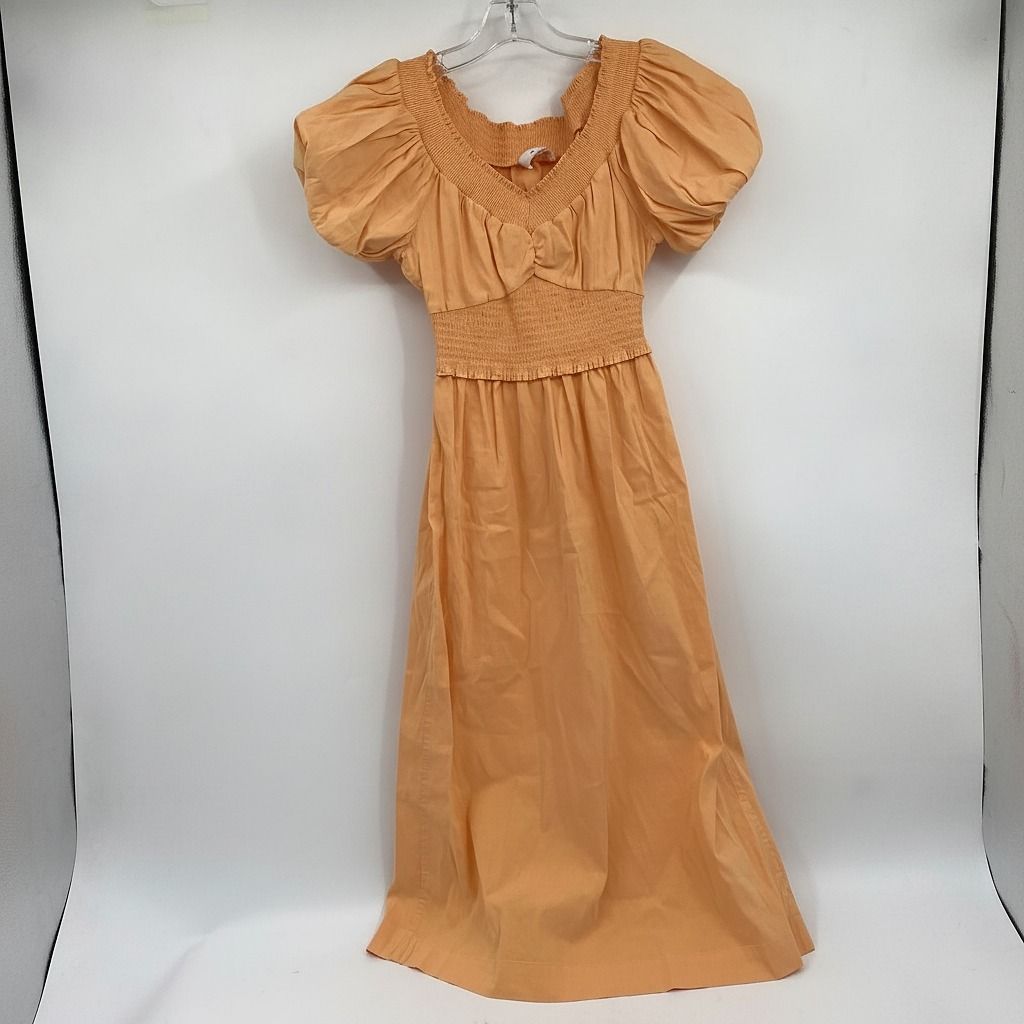 A.L.C. Orange Linen Midi Dress