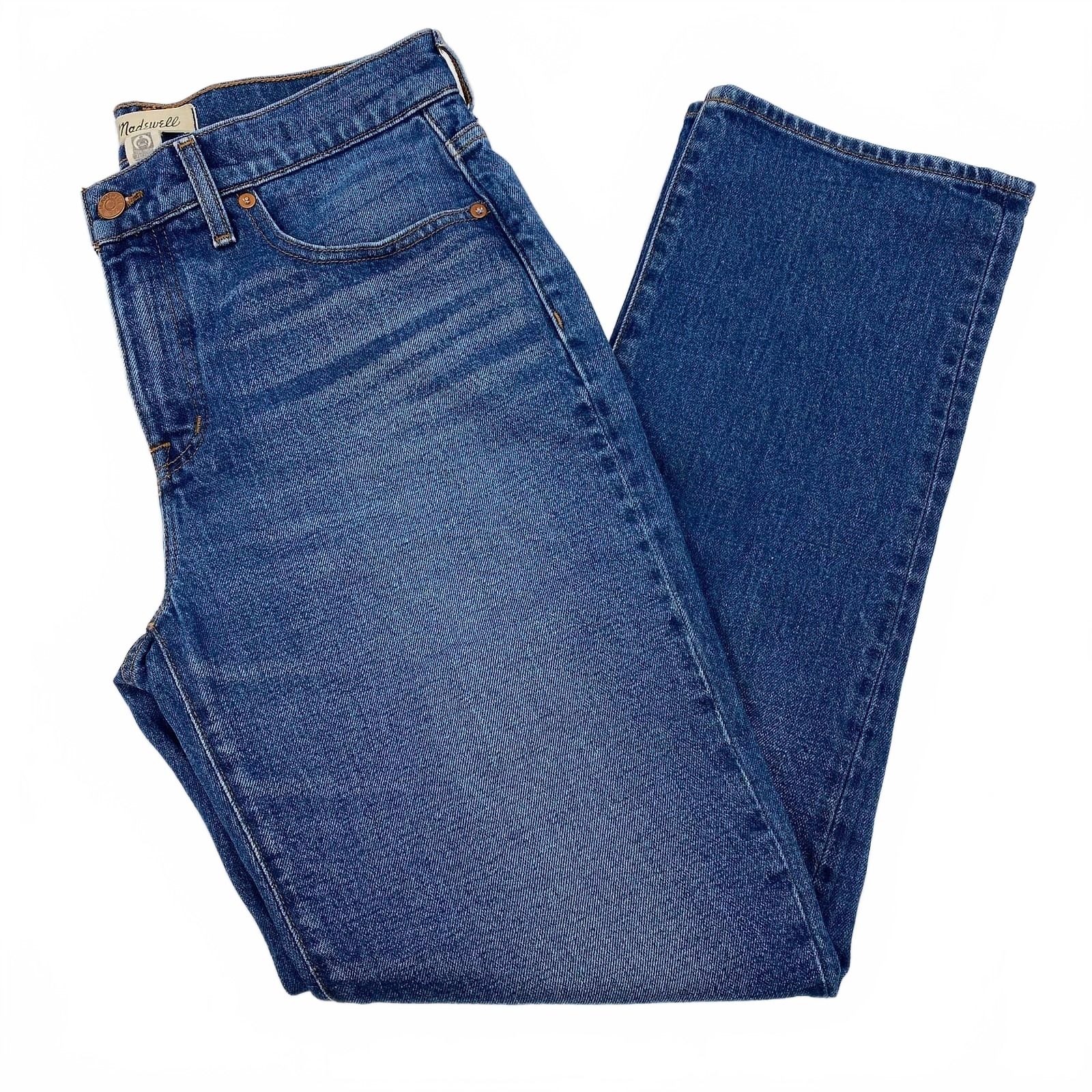 Madewell Dark Wash Mid-Rise 90s Straight Jeans