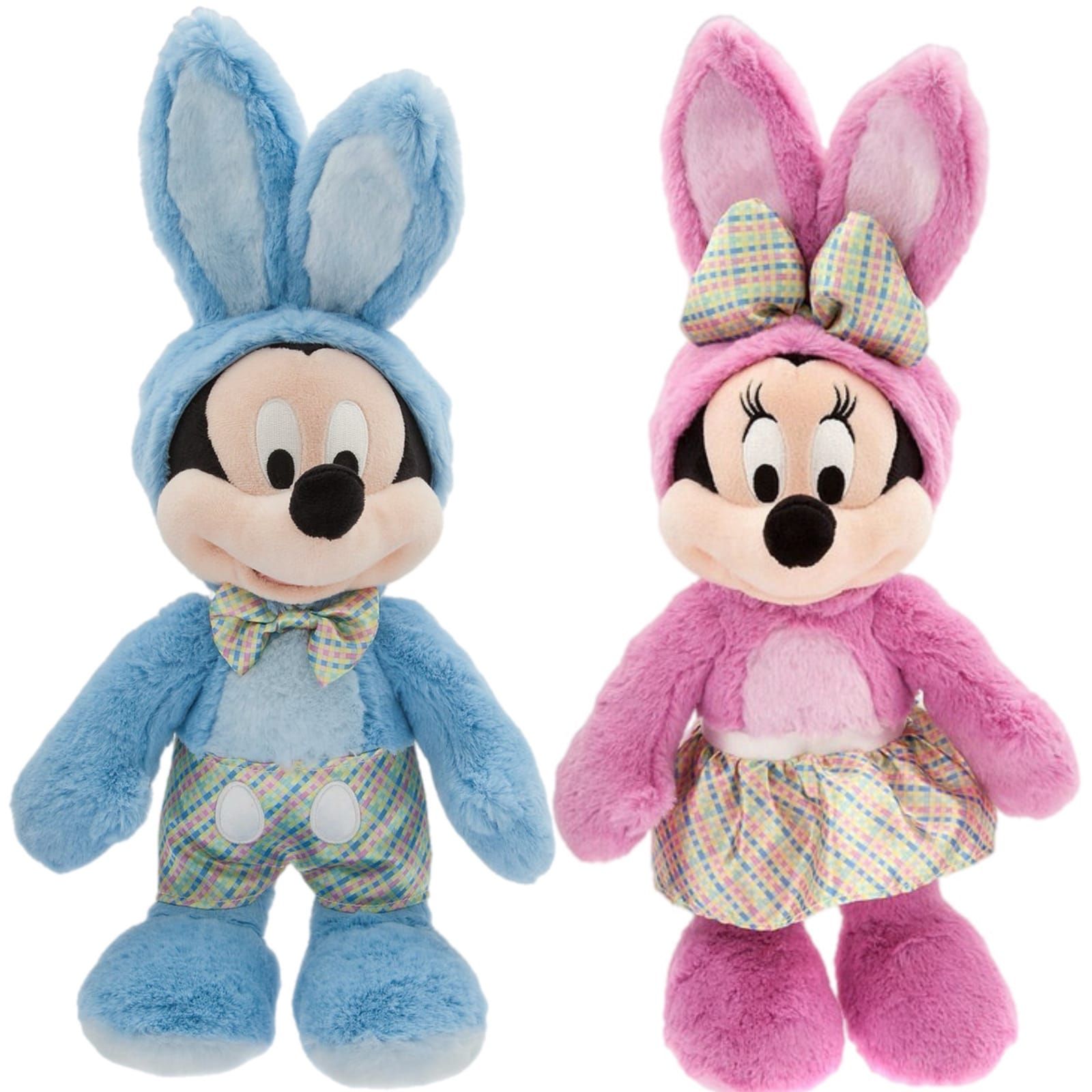 Disney 2018 Mickey Mouse + Minnie Mouse Easter Bunny Costume Plush Set 19”