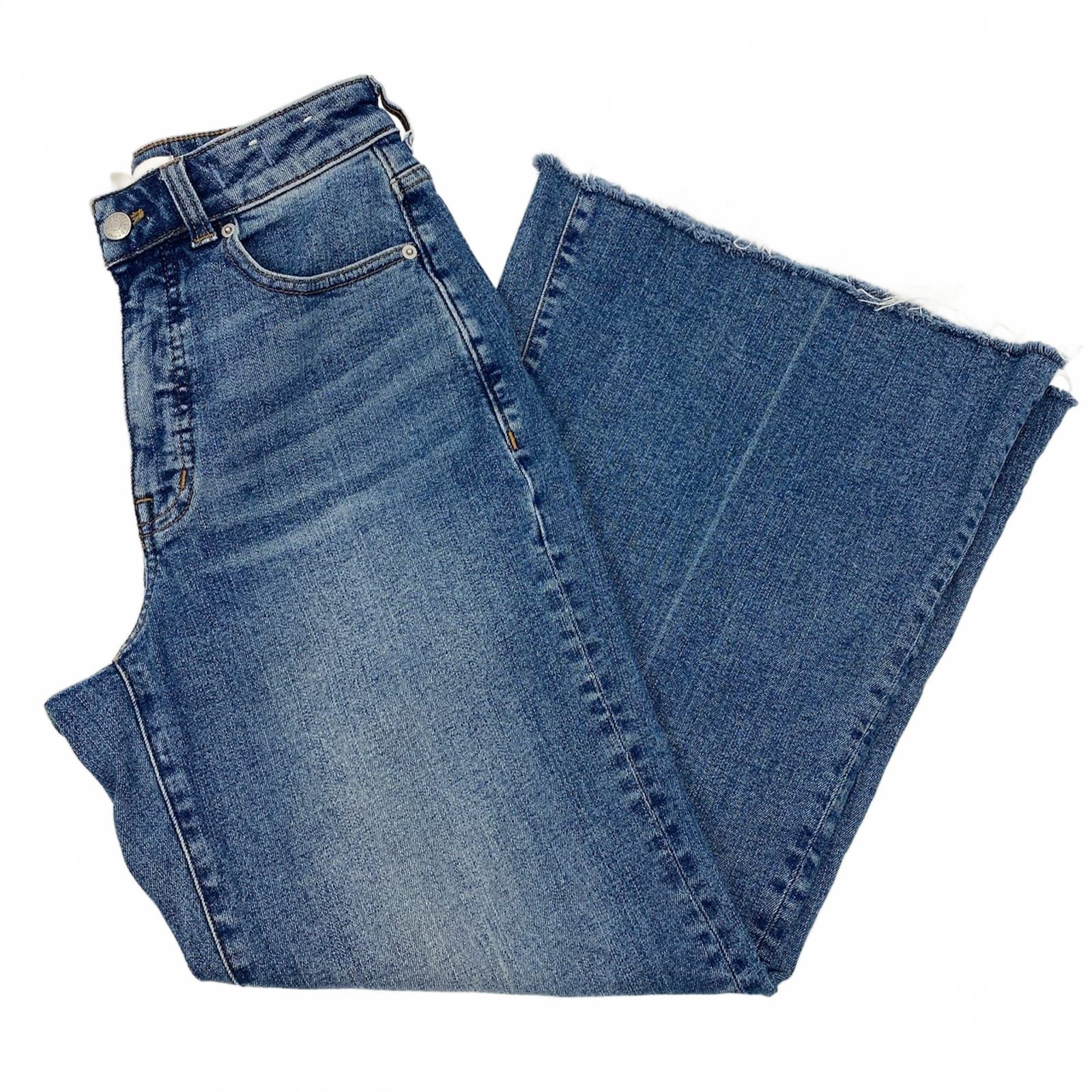 Madewell Medium Wash Curvy Flared Wide-Leg Jeans