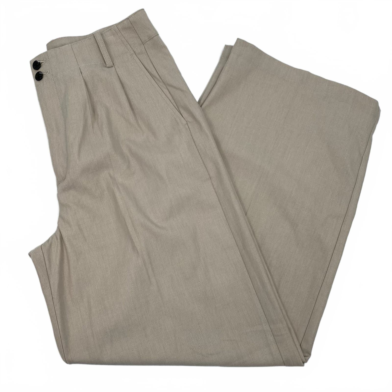Madewell Beige Wide Leg Harlow Trousers