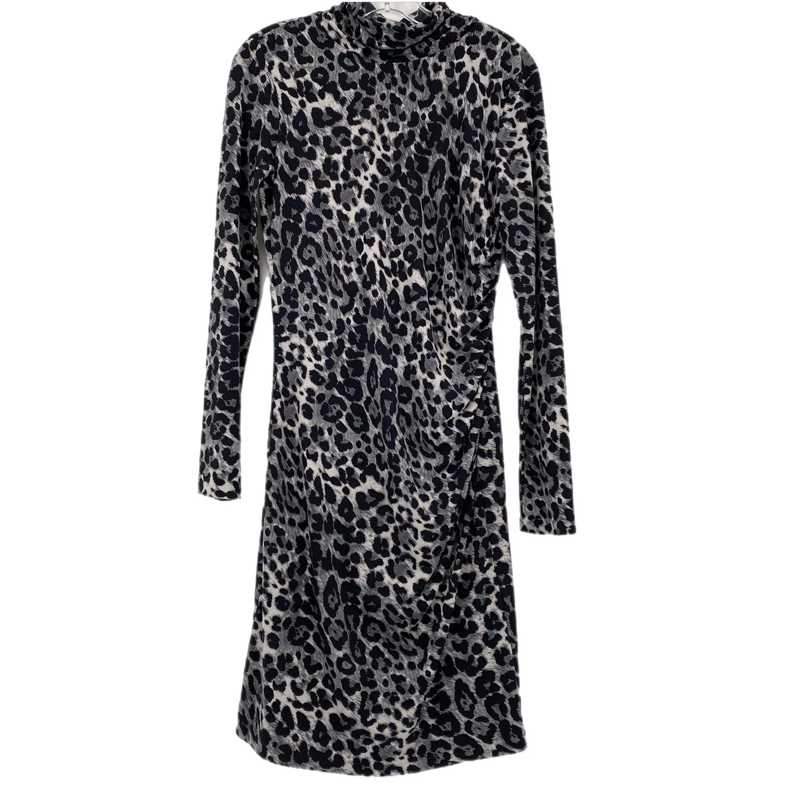 Vince Camuto Black & Gray Animal Print Maxi Dress