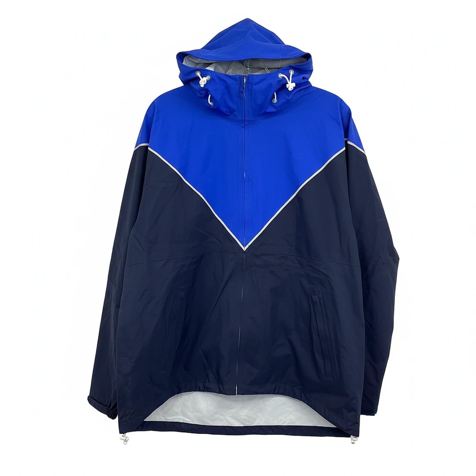 Tory Burch Blue Colorblock Nylon Varsity Jacket
