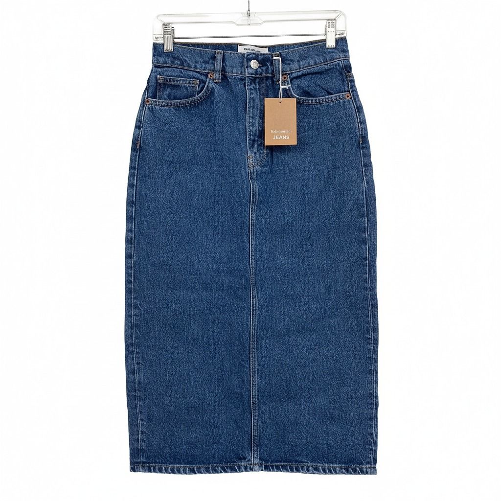 Reformation Blue Jayde High Rise Denim Midi Skirt