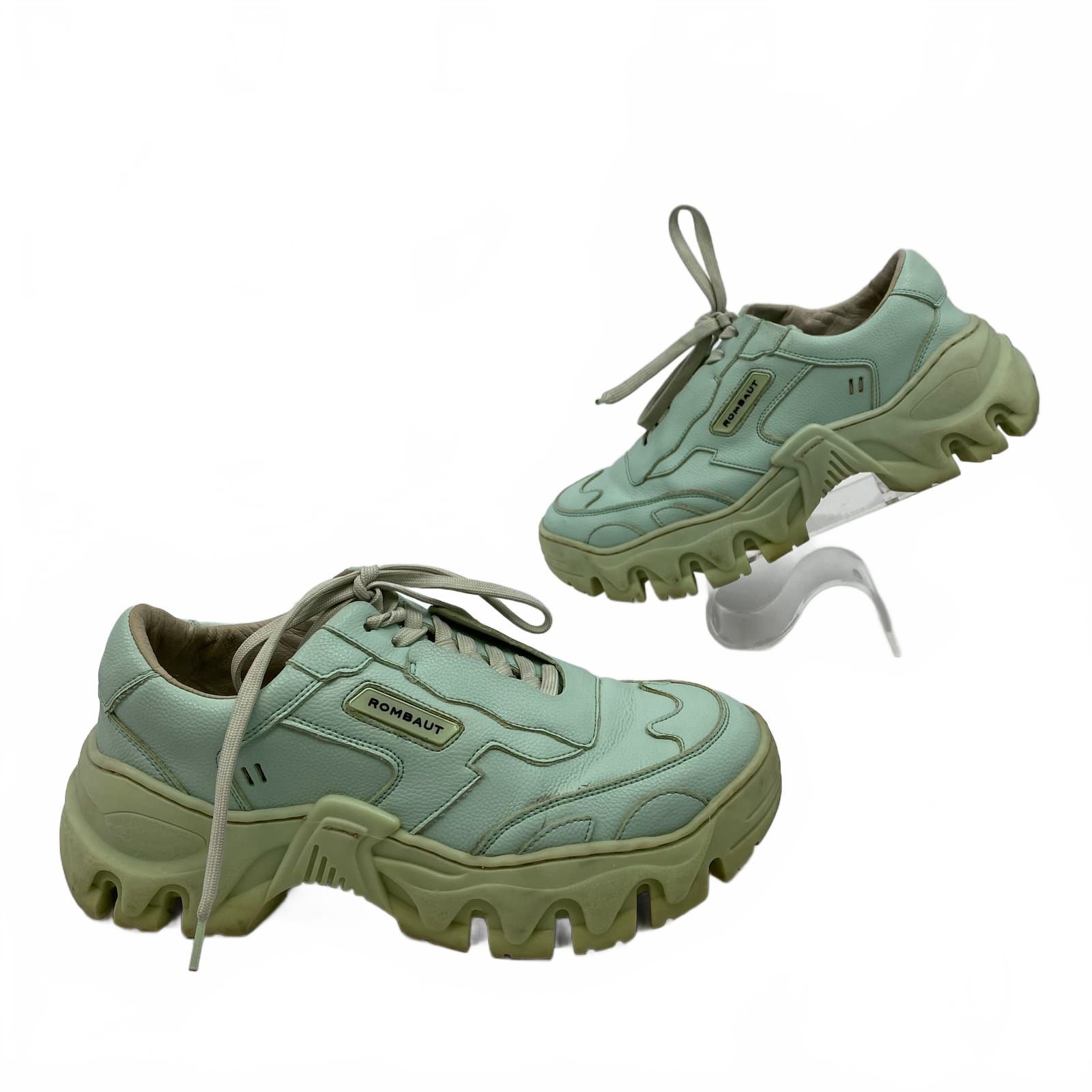 Rombaut Green Leather Sneakers