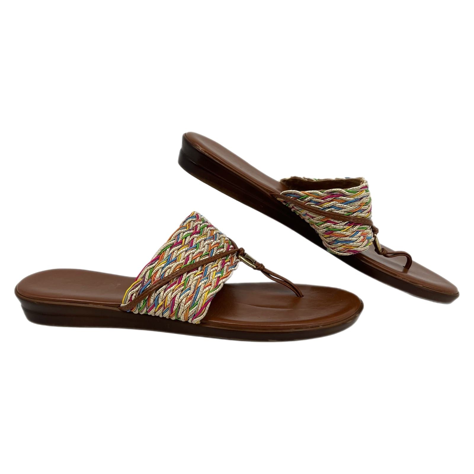 Italian Shoemakers Brown Open Toe Flip Flop Sandals