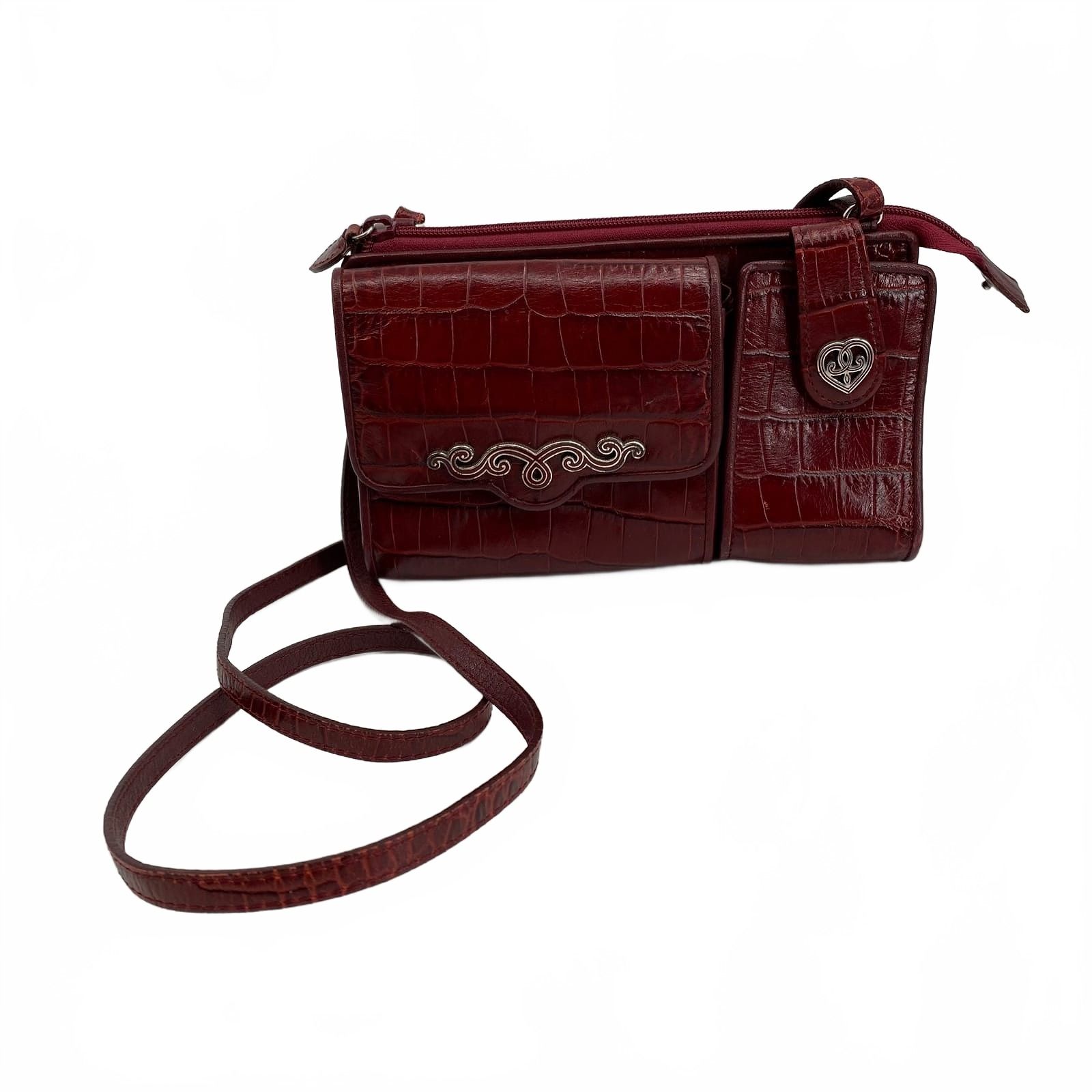 Brighton Red Leather Crossbody Bag