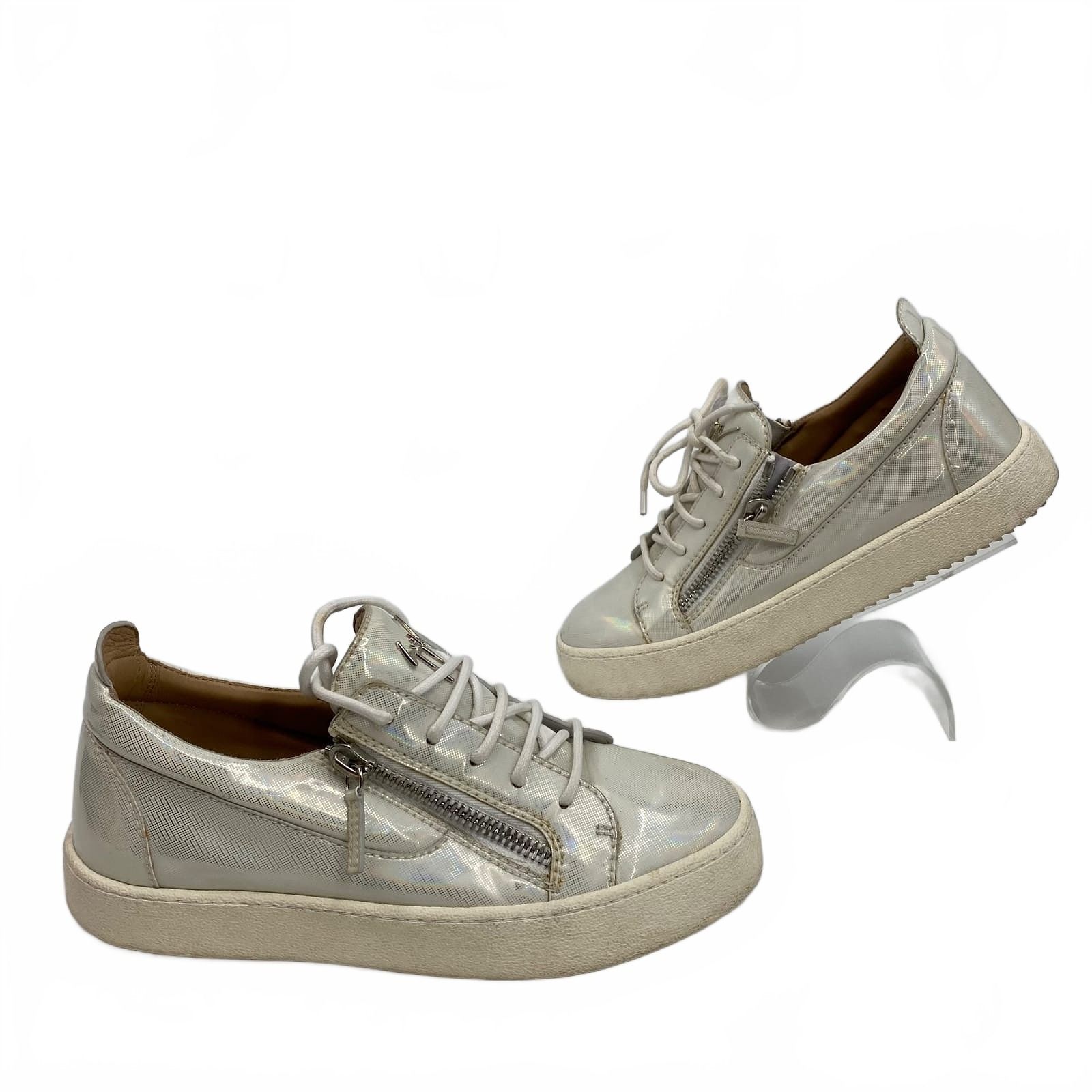 Giuseppe Zanotti Silver Sneakers Made in Italy