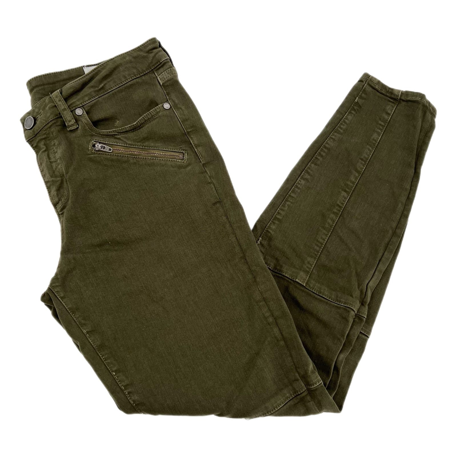 Two by Vince Camuto Green Zipper Skinny Pants