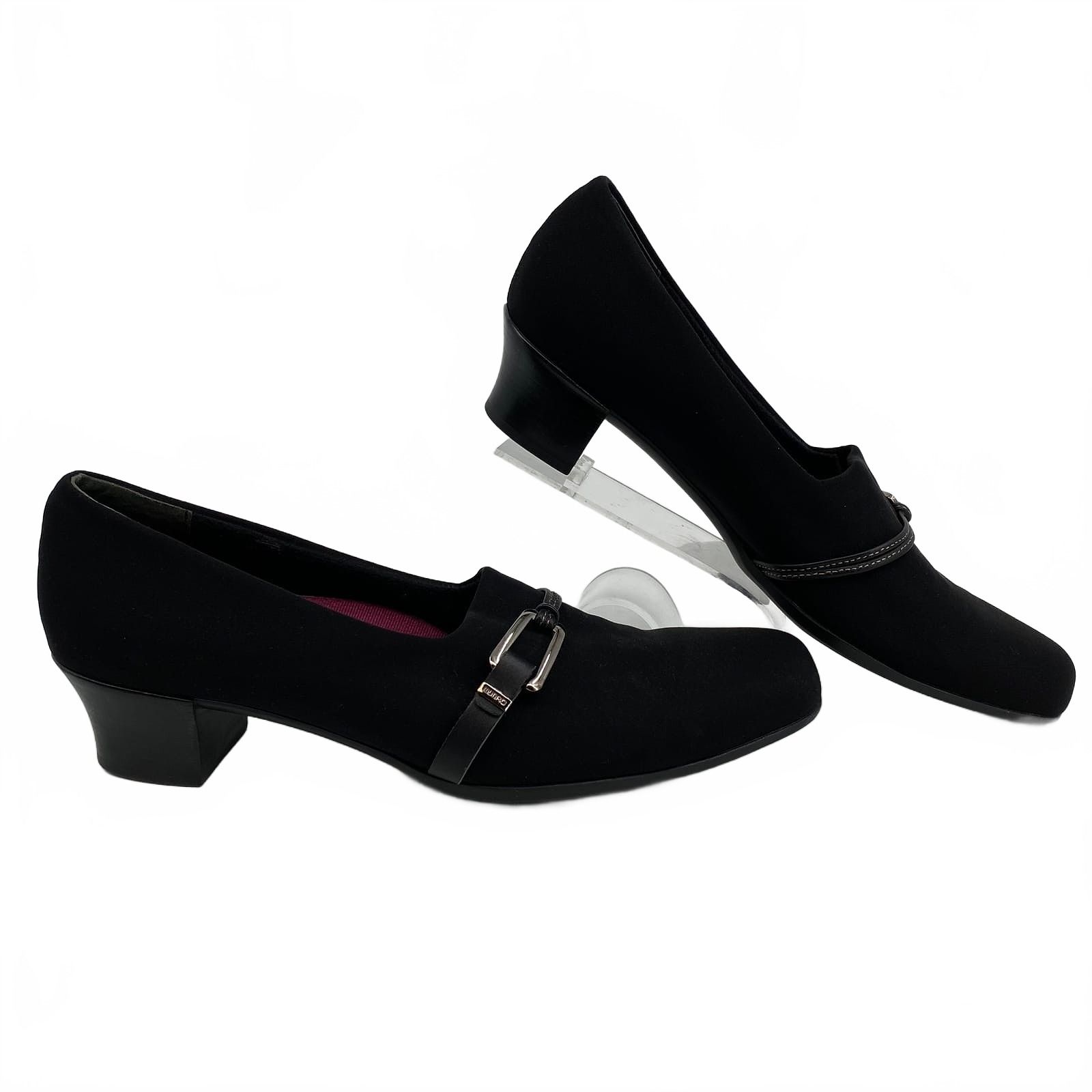 Munro Black Cindi II Buckle Accent Pumps