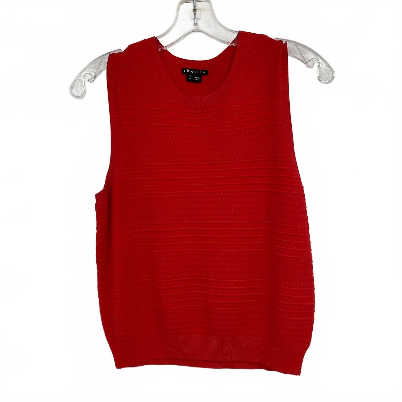 Theory Red Tank Top Scoop Neck Sleeveless