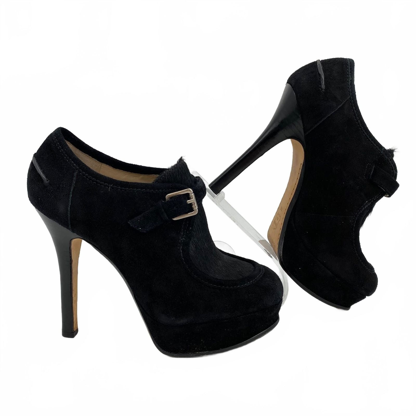 Michael Kors Black Suede & Fur Platform Heels