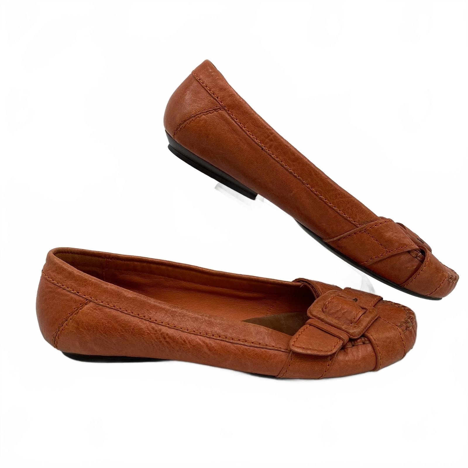 Cole Haan Orange Buckle Flats