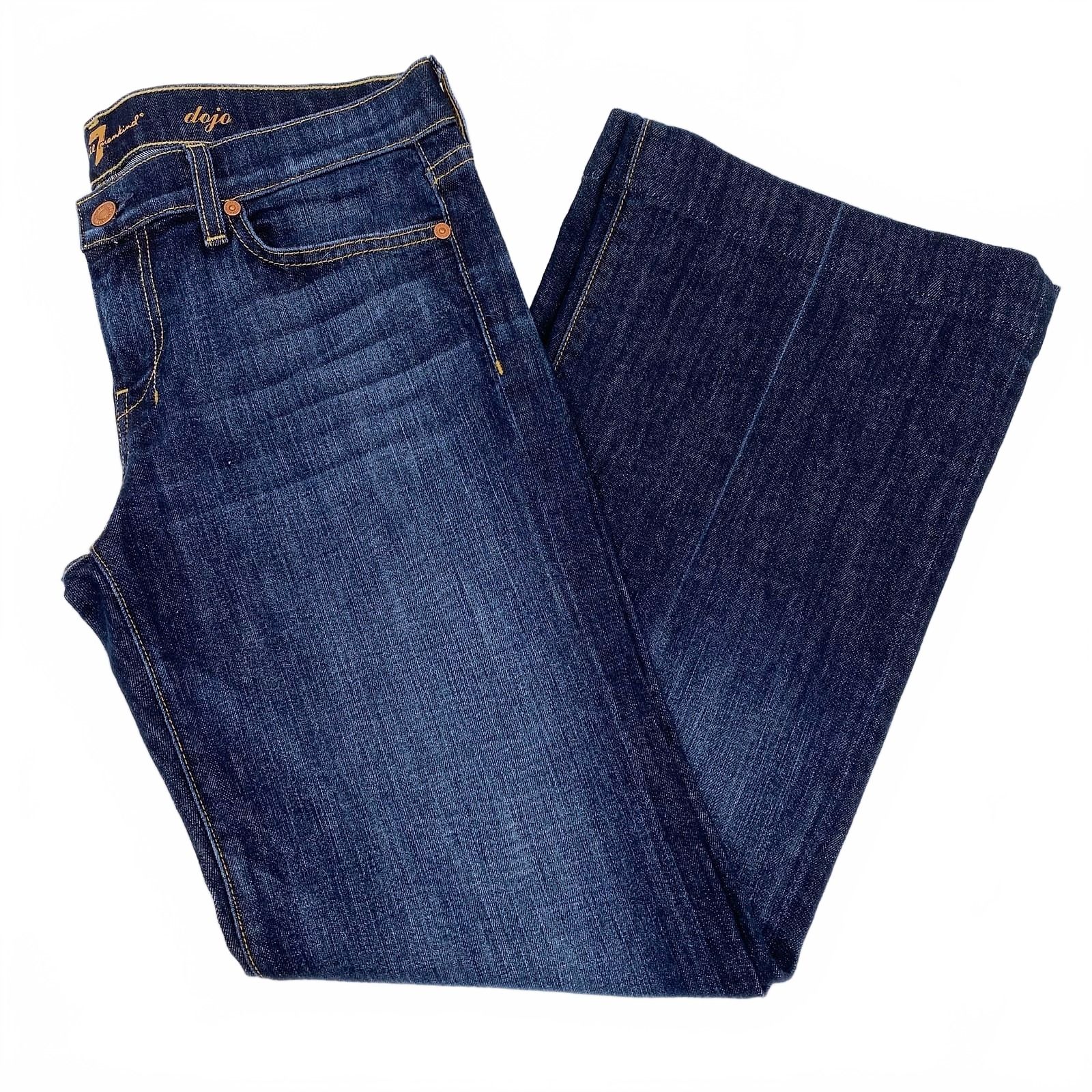 7 For All Mankind Dark Wash Dojo Wide Leg Jeans