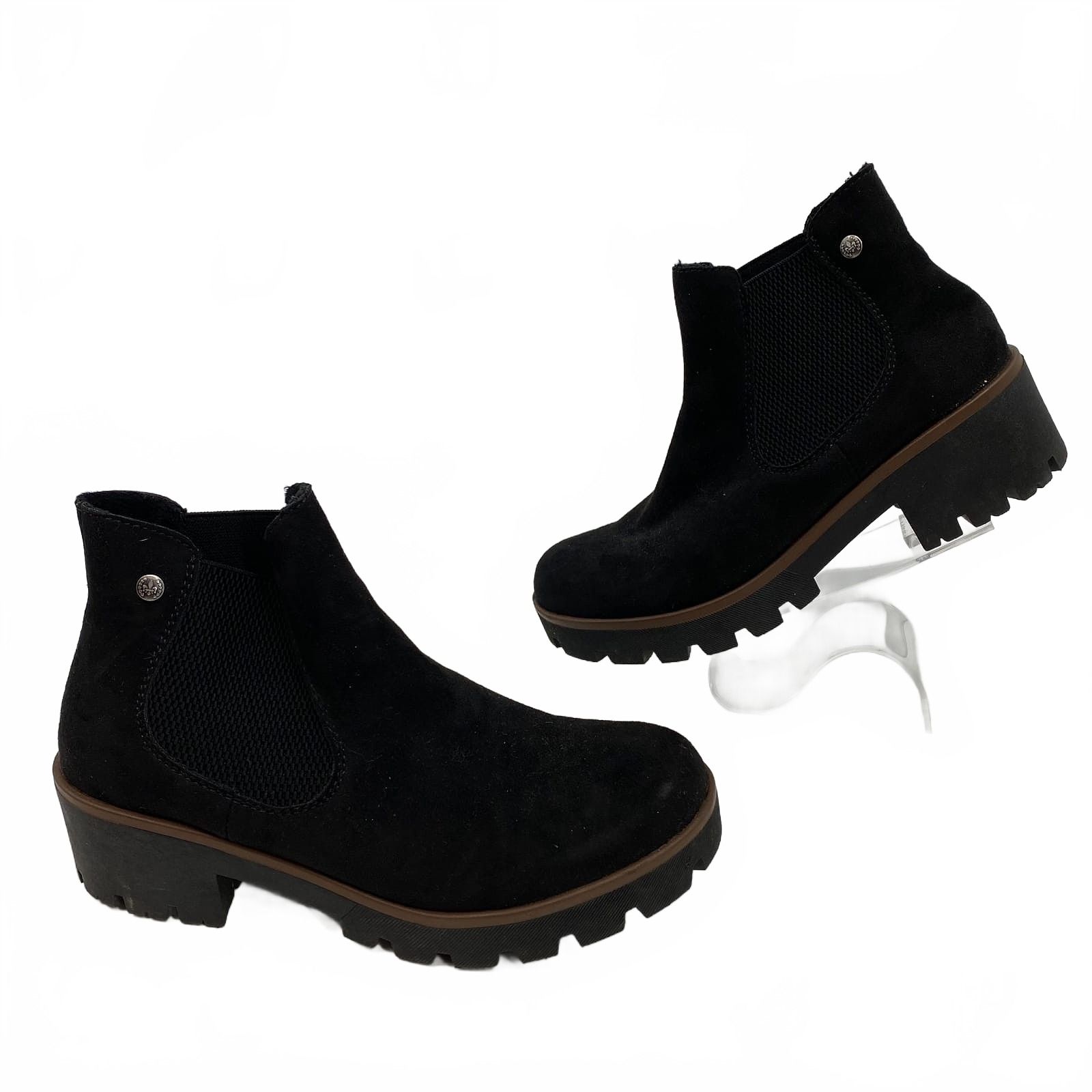 Rieker Ankle Boots Amalia Faux Suede Black 39EU