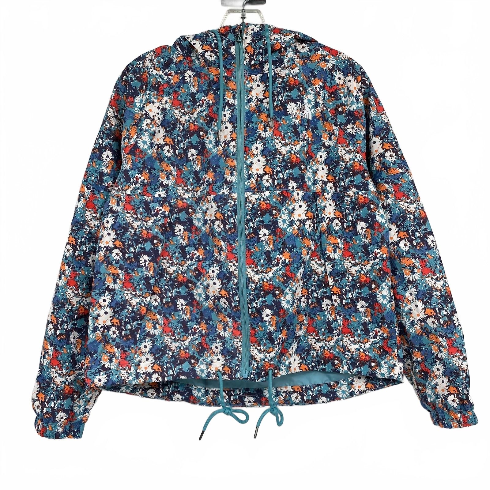 The North Face Floral Zip-Up Jacket Blue Orange