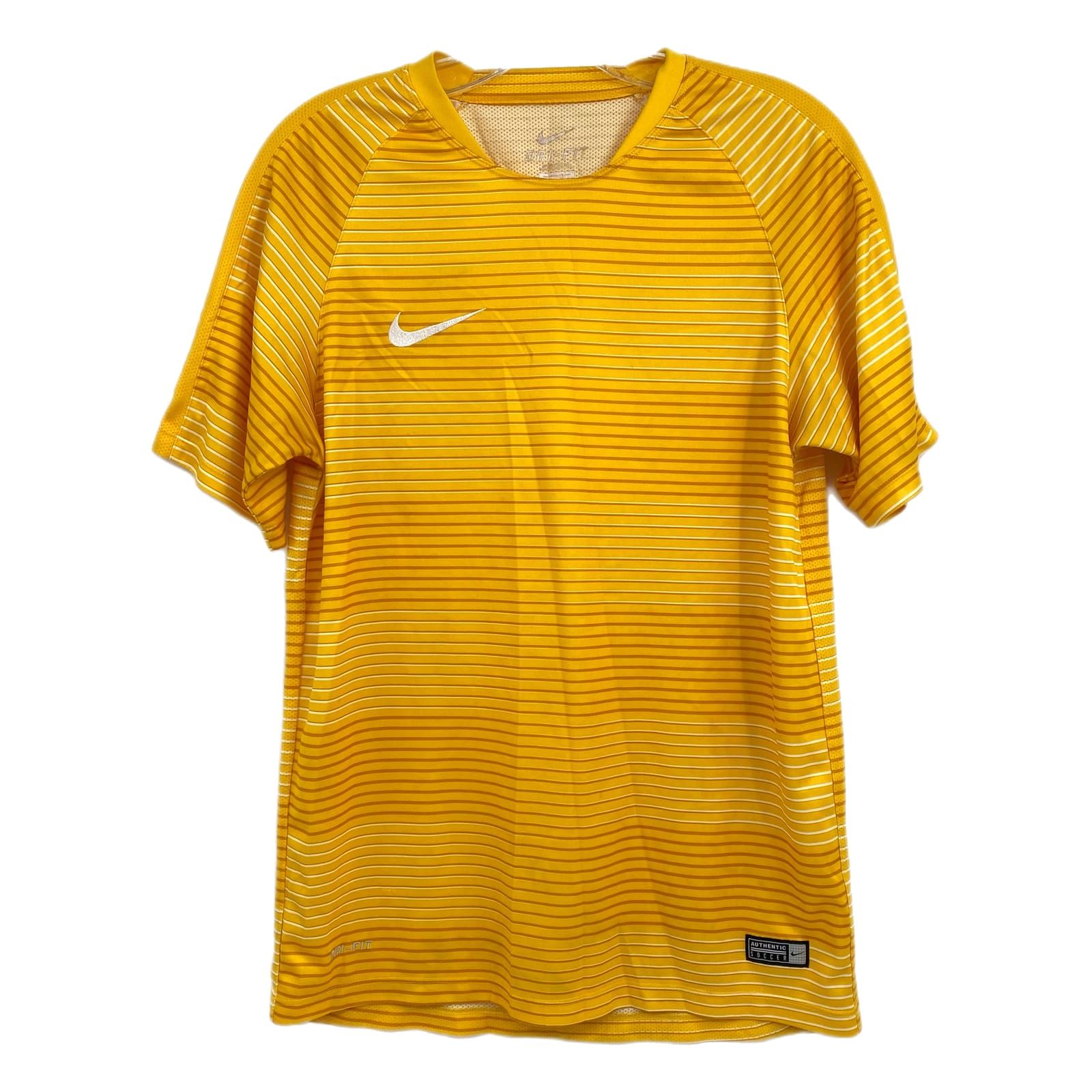 Nike Yellow Striped Soccer Tee