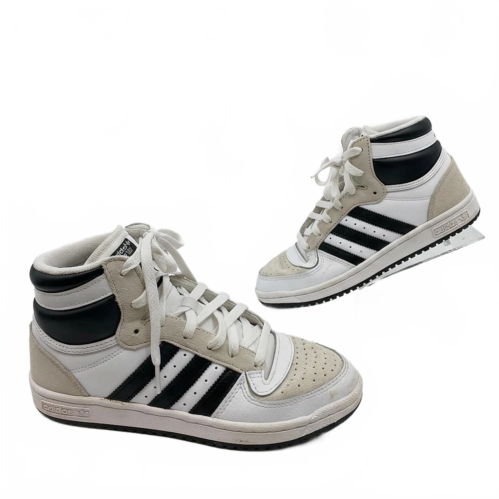 Adidas White/Black Leather Sneakers