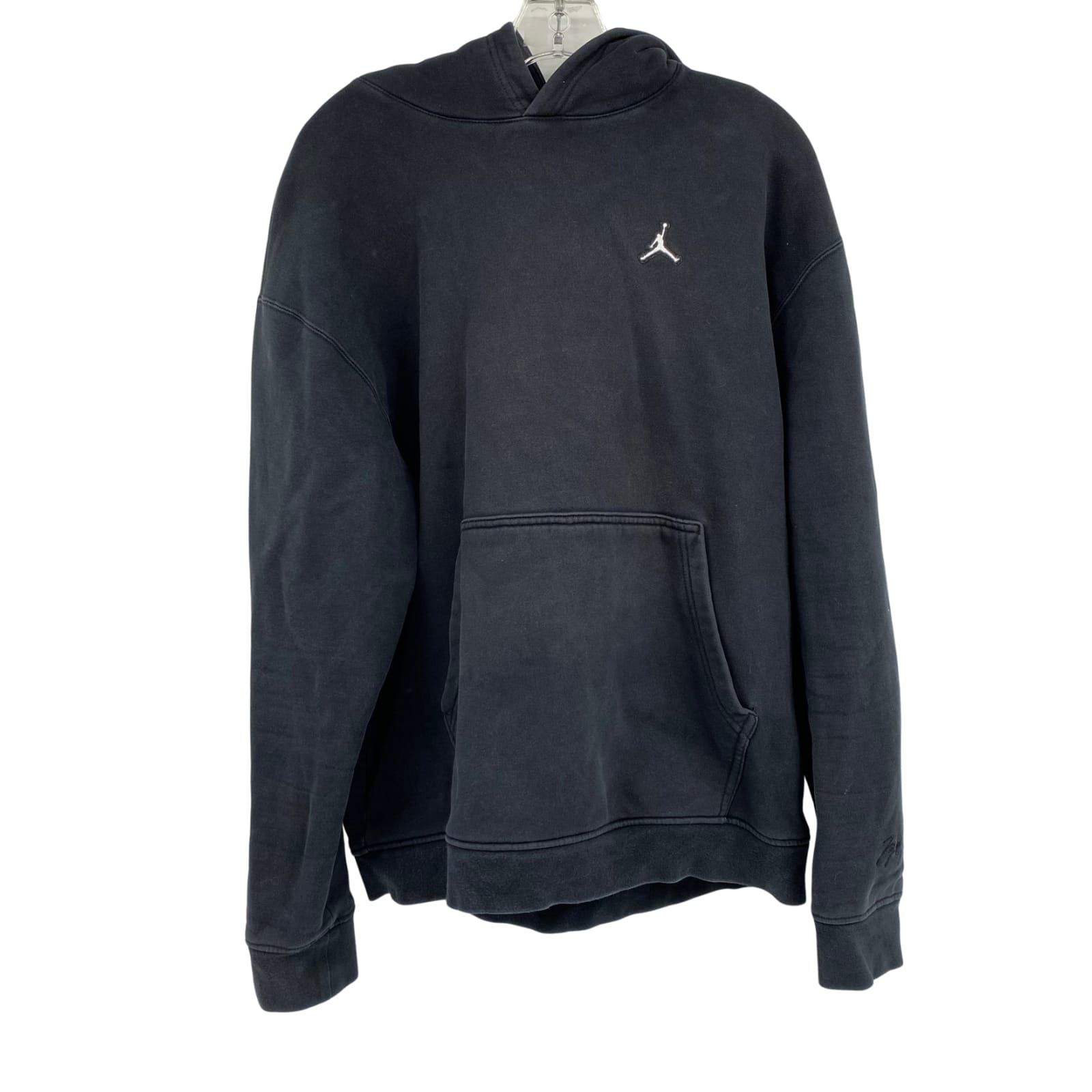 Jordan Black Cotton-Polyester Basic Hoodie