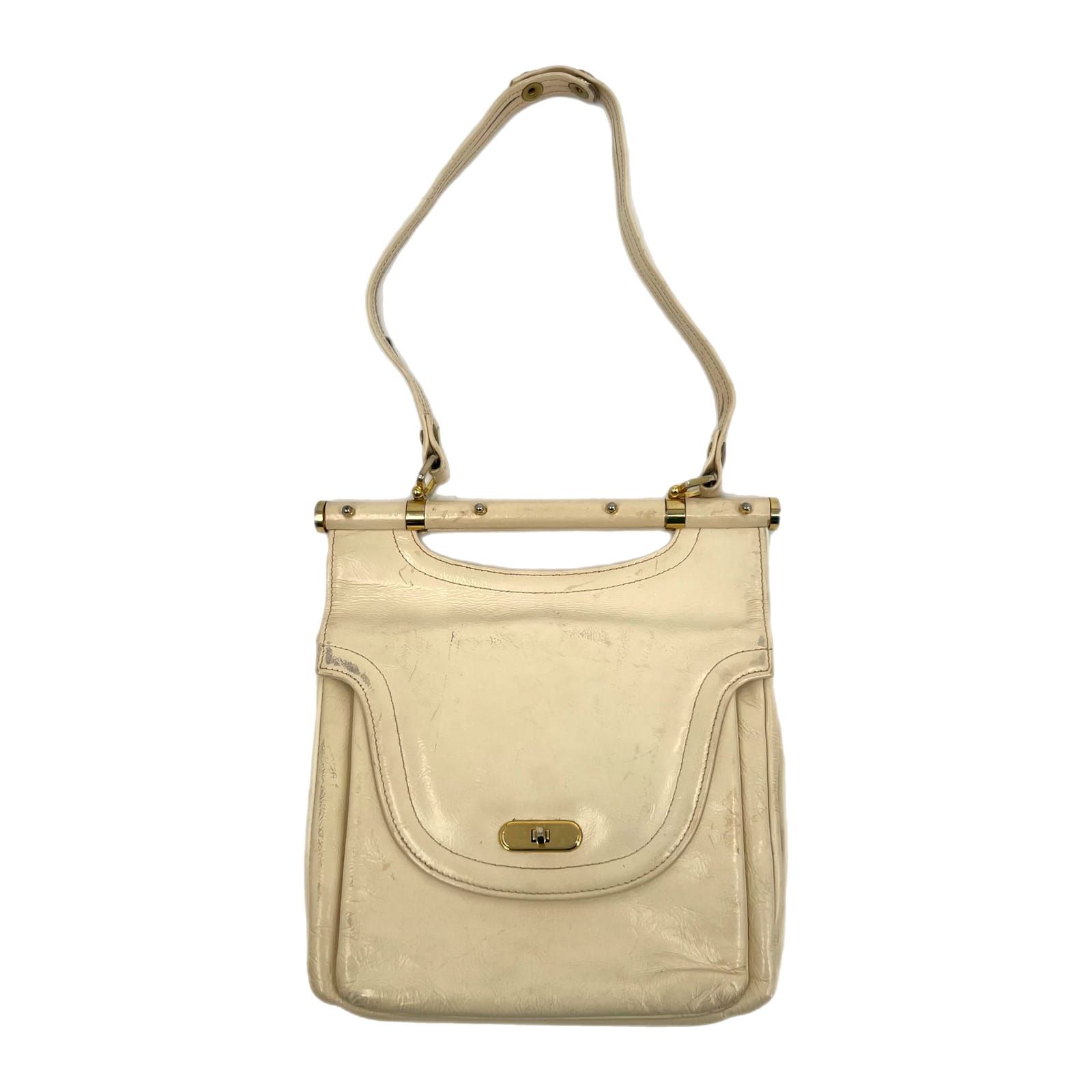 Boutique Lilly Cream Turn Lock Shoulder Bag