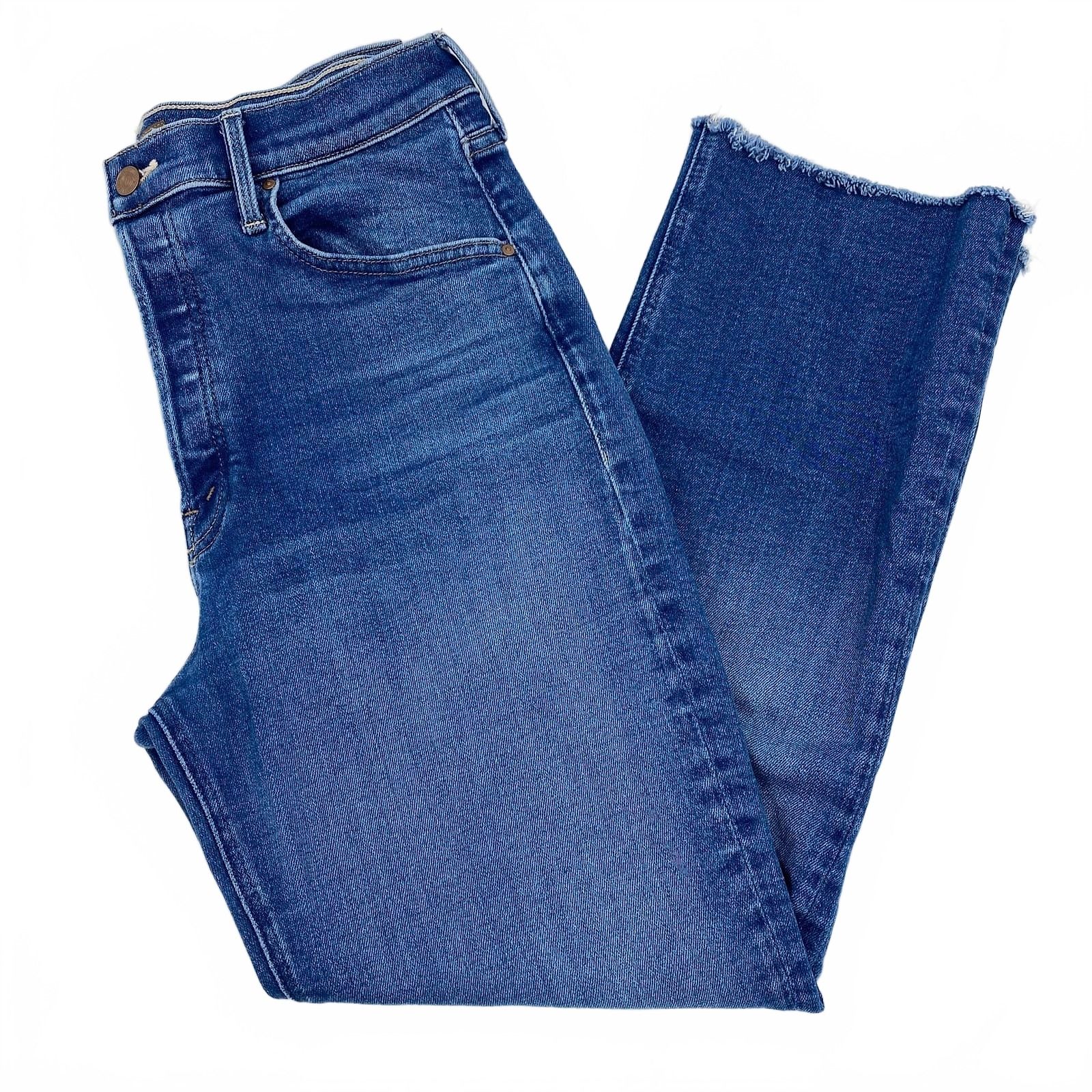 MOTHER Blue Jeans Tripper Ankle Fray Jeans