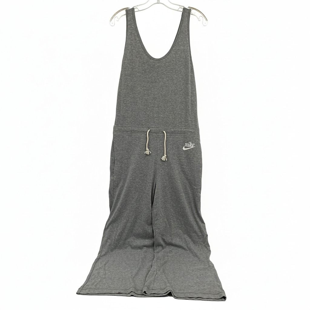 Nike Gray Drawstring Waist Tank Jumpsuit