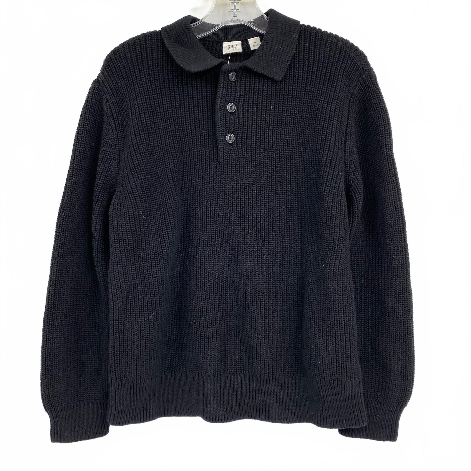 GAP Black Collared Knit Sweater