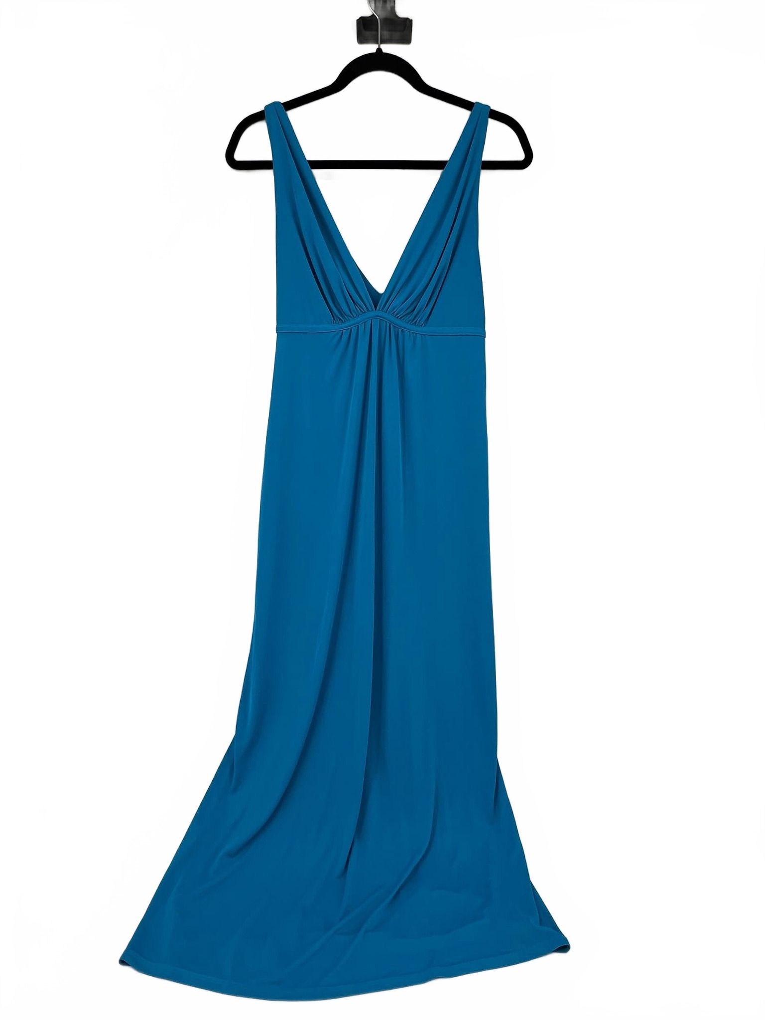 Natori Blue V-Cut Maxi Dress