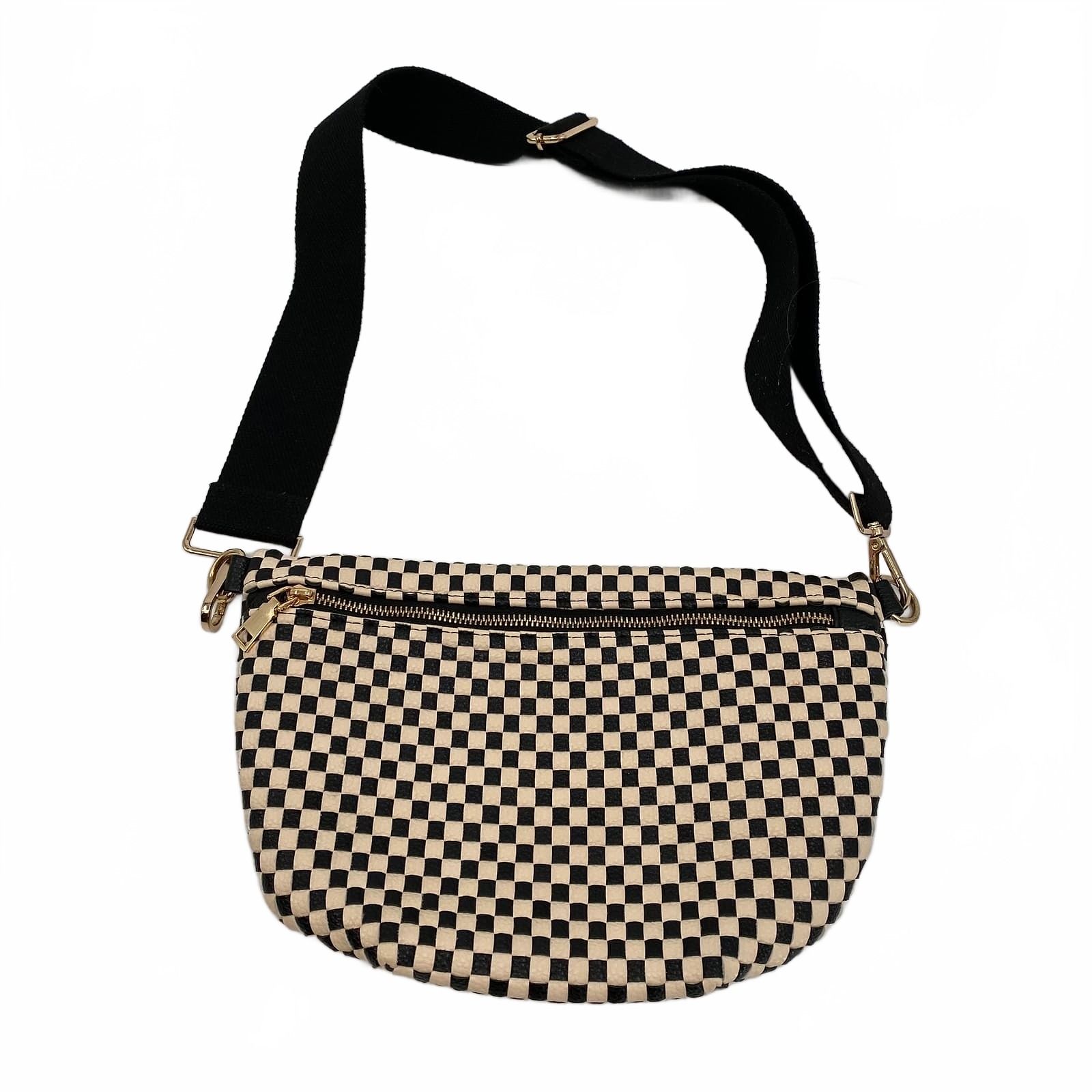 PS White Black Crossbody Bag Checkered