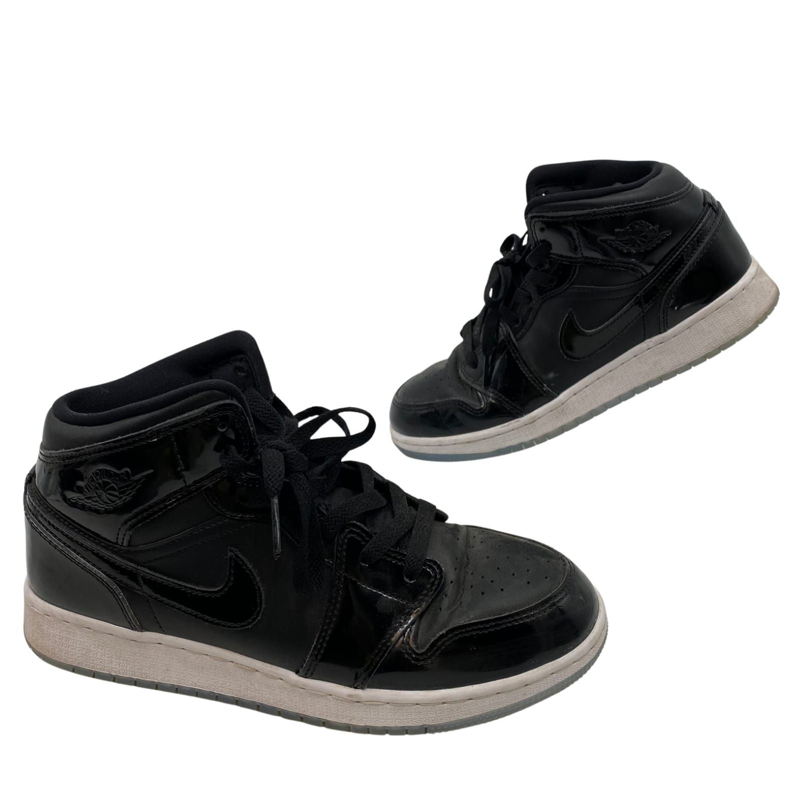 Nike Black Leather Jordan 1 Space Jam Sneakers
