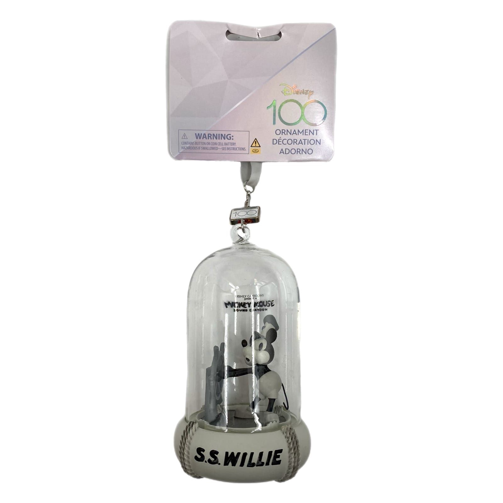 Disney Gray 100 Years of Wonder Steamboat Willie Ornament