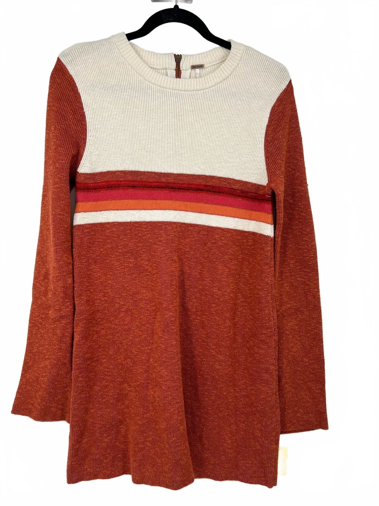 Free People White Stripe Knit Tunic Dress
