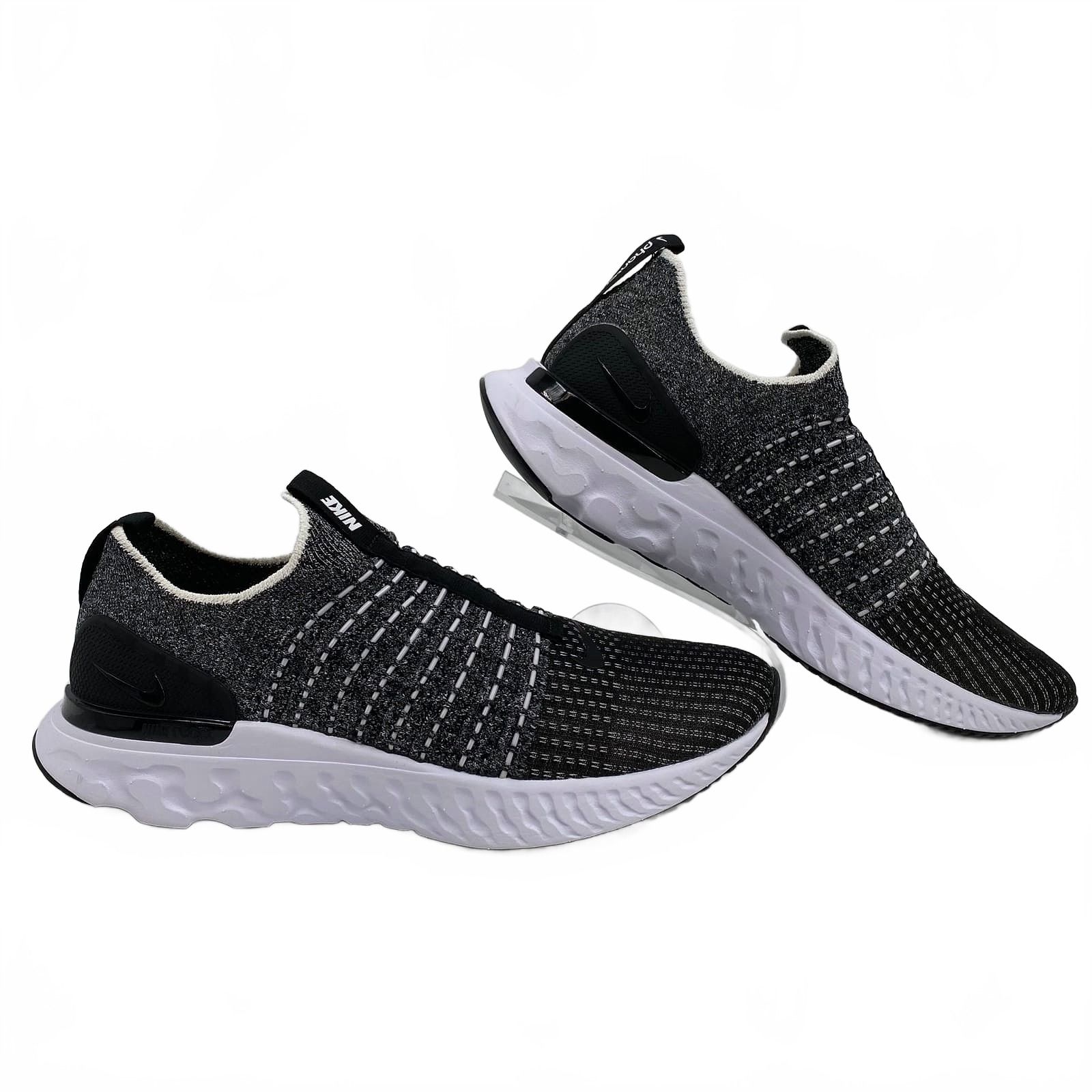 Nike Black White React Phantom Run Flyknit 2!Sneakers