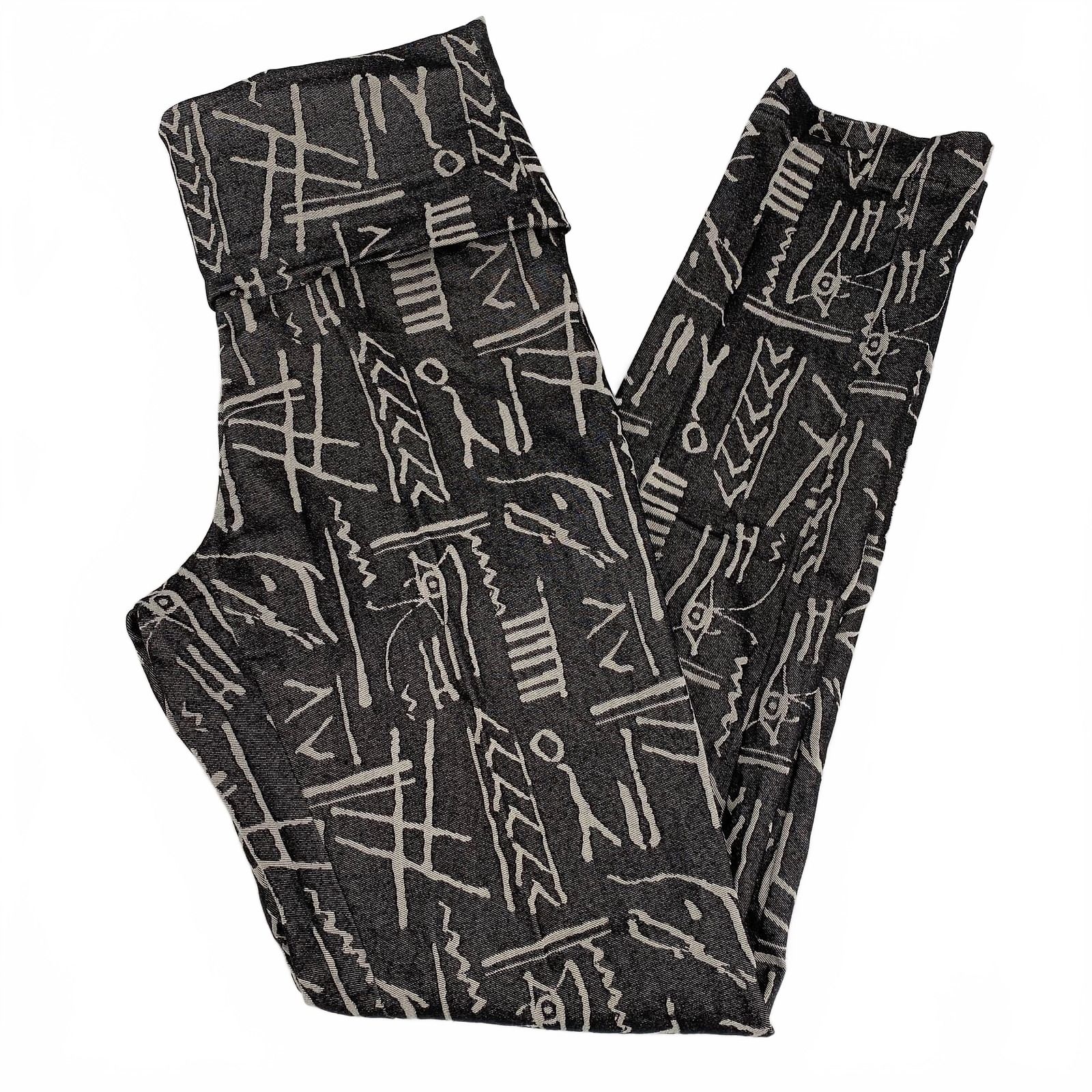 Bitte Kai Rand Black Gray Eye of Ra Printed Ankle Pants