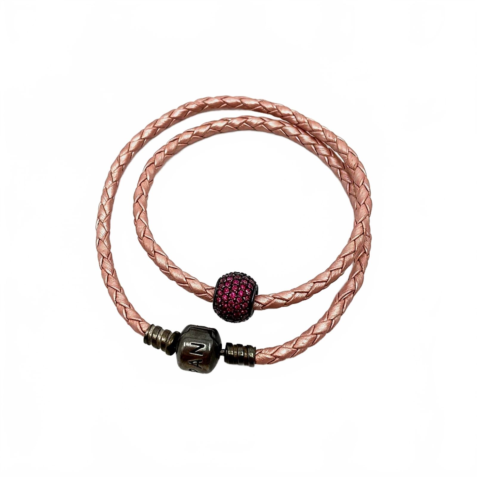 Pandora Pink Leather Leather Bracelet