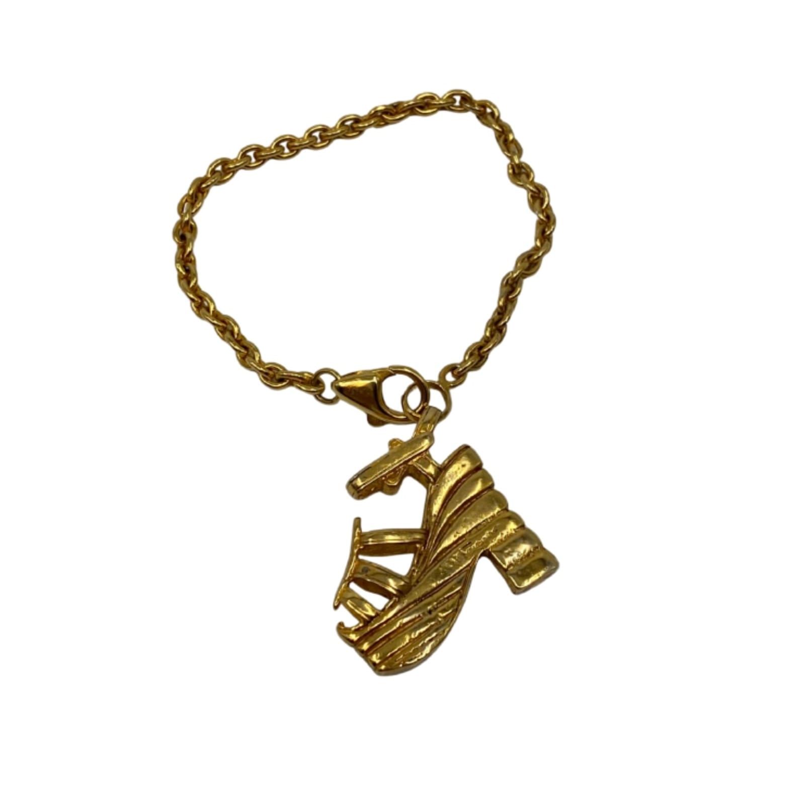 Salvatore Ferragamo Gold Brass Charm Bracelet