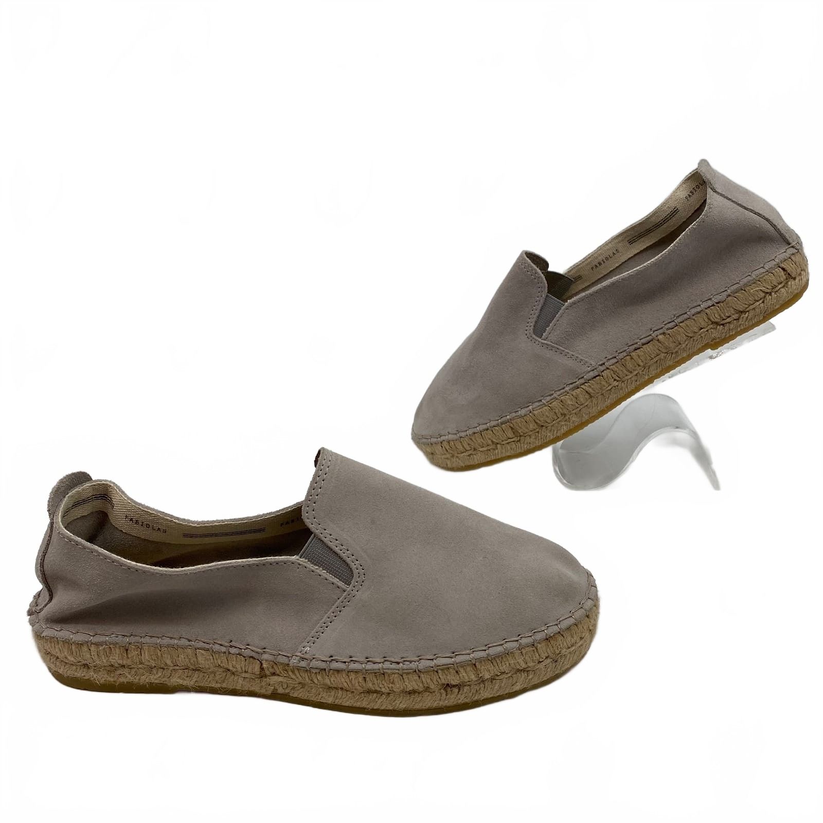 Fabiolas Gray Suede Espadrille Slip-On