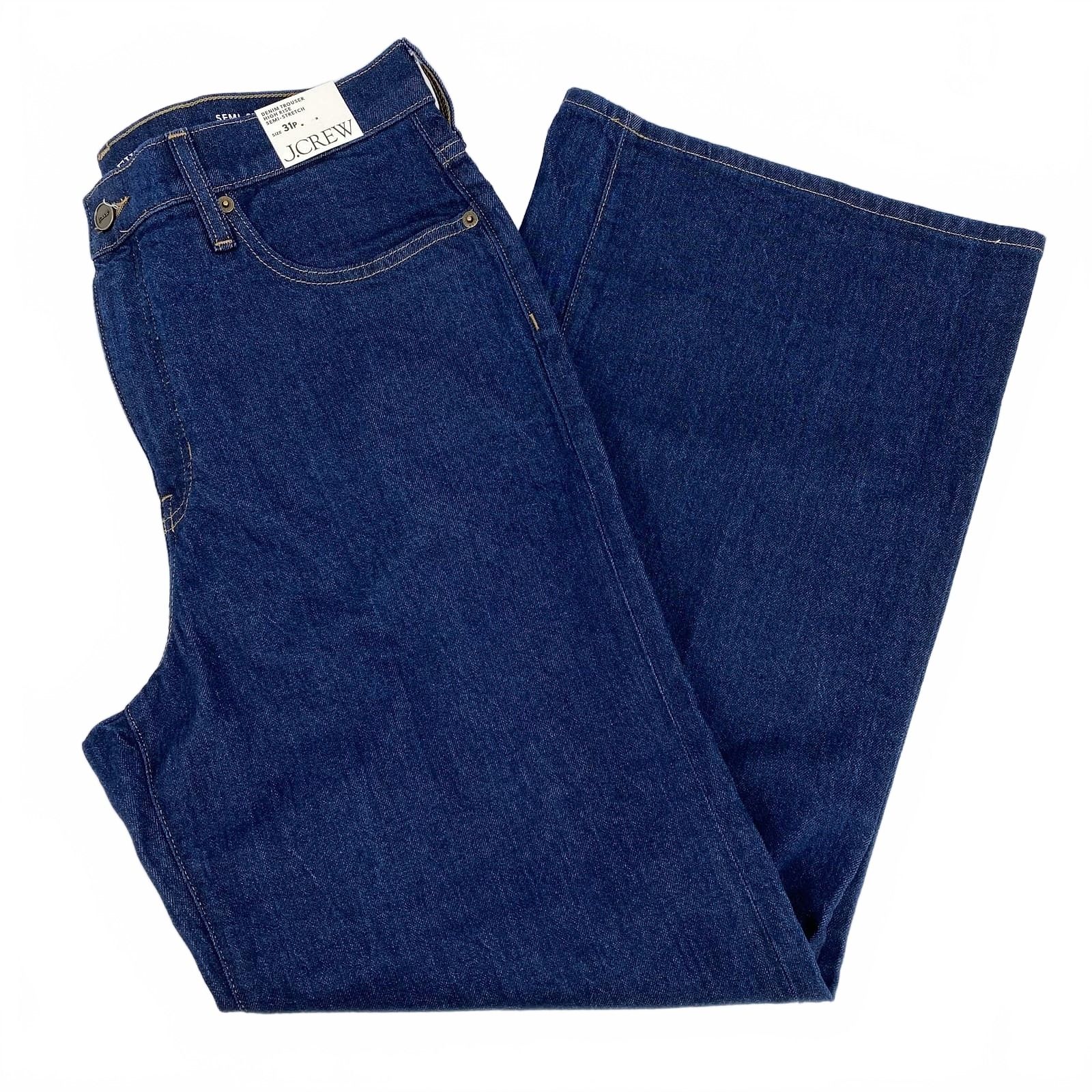 J. Crew Dark Wash Wide Leg Jeans