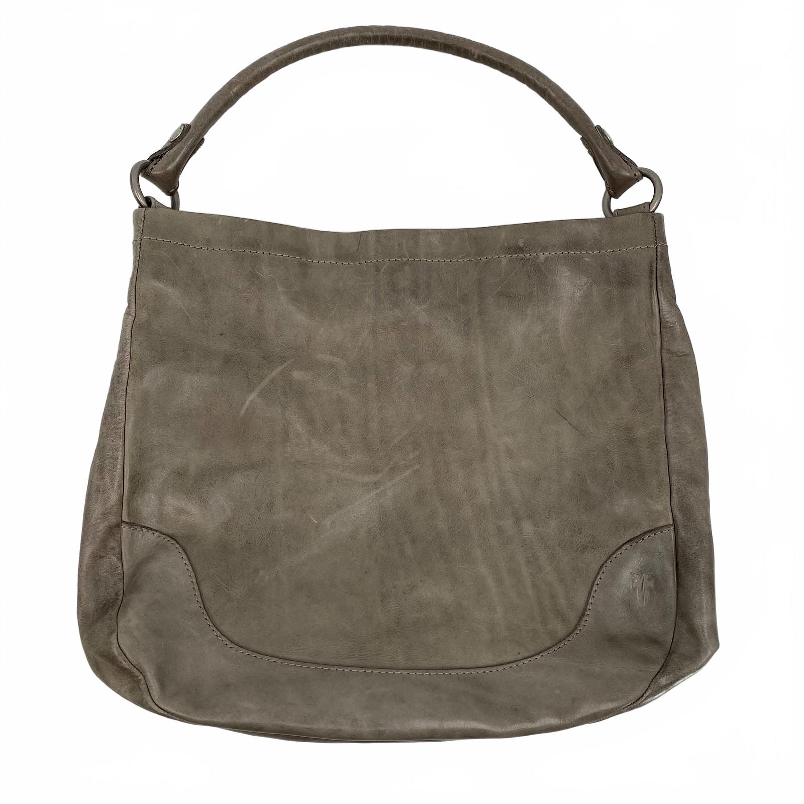 Frye Gray Leather Shoulder Bag