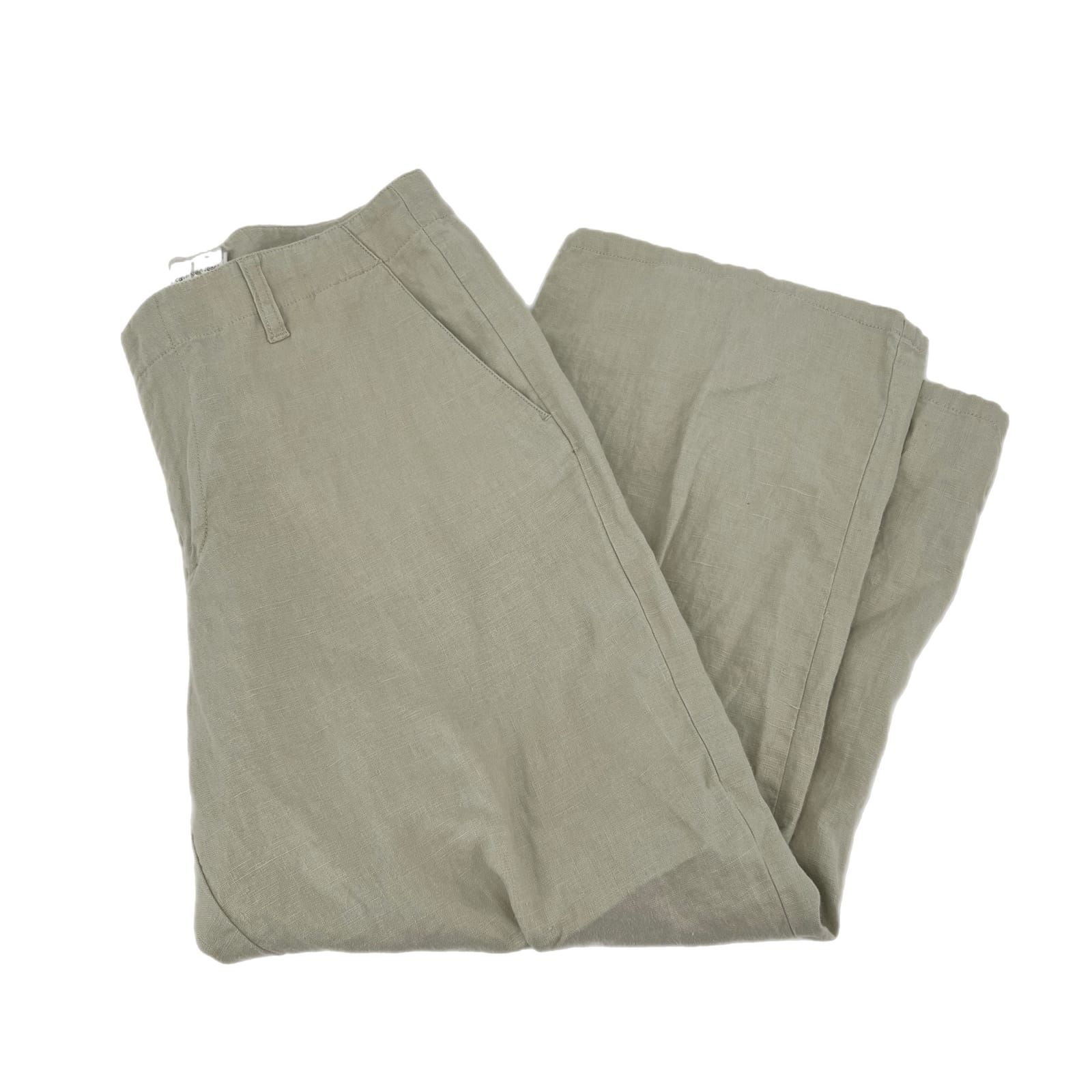 Calvin Klein Tan Linen Relaxed Fit Pants