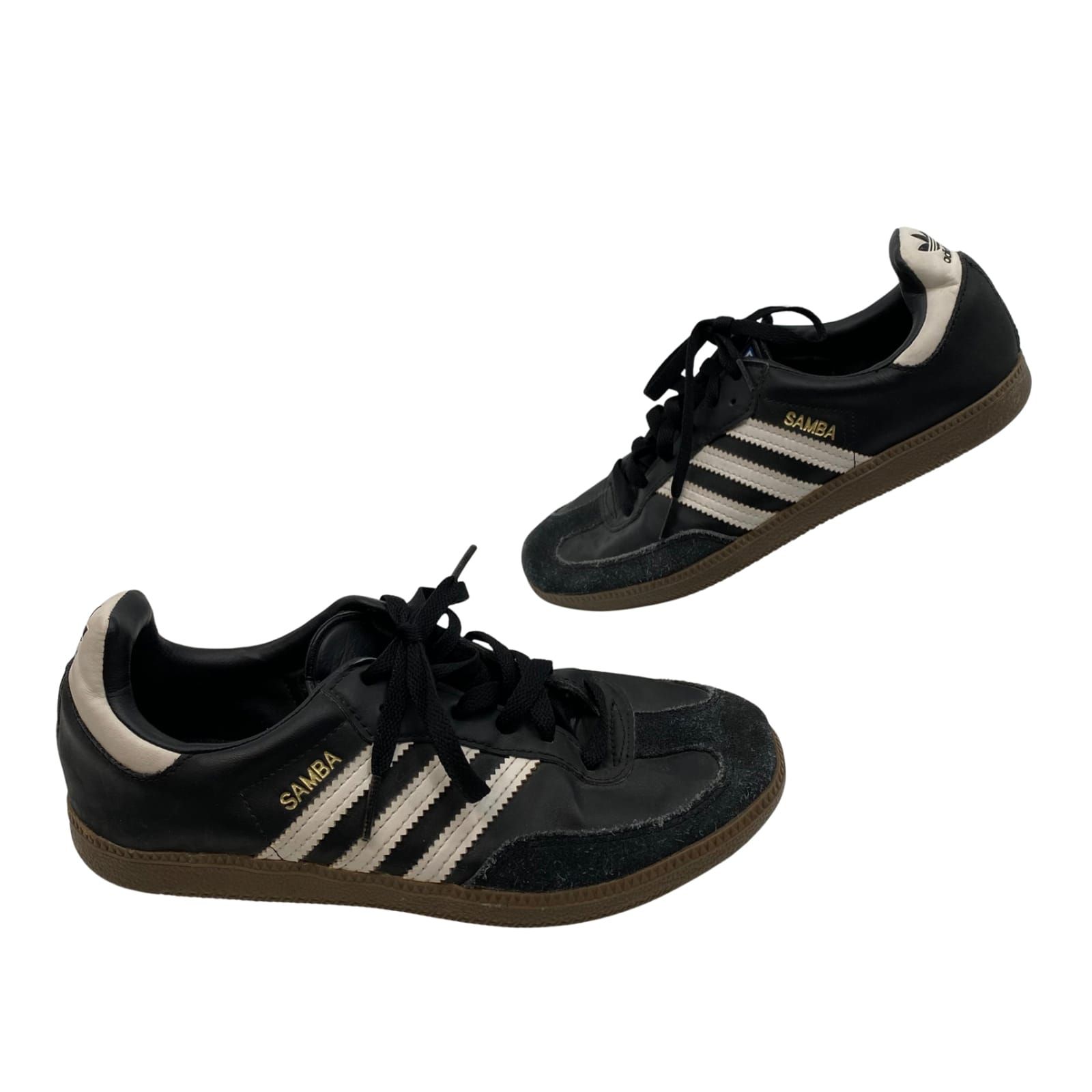 Adidas Black Leather Athletic Sneakers